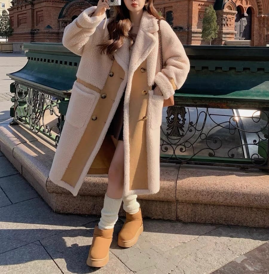 ダブルブレストエコファーロングコート☆ | Fanfan Closet - ファン