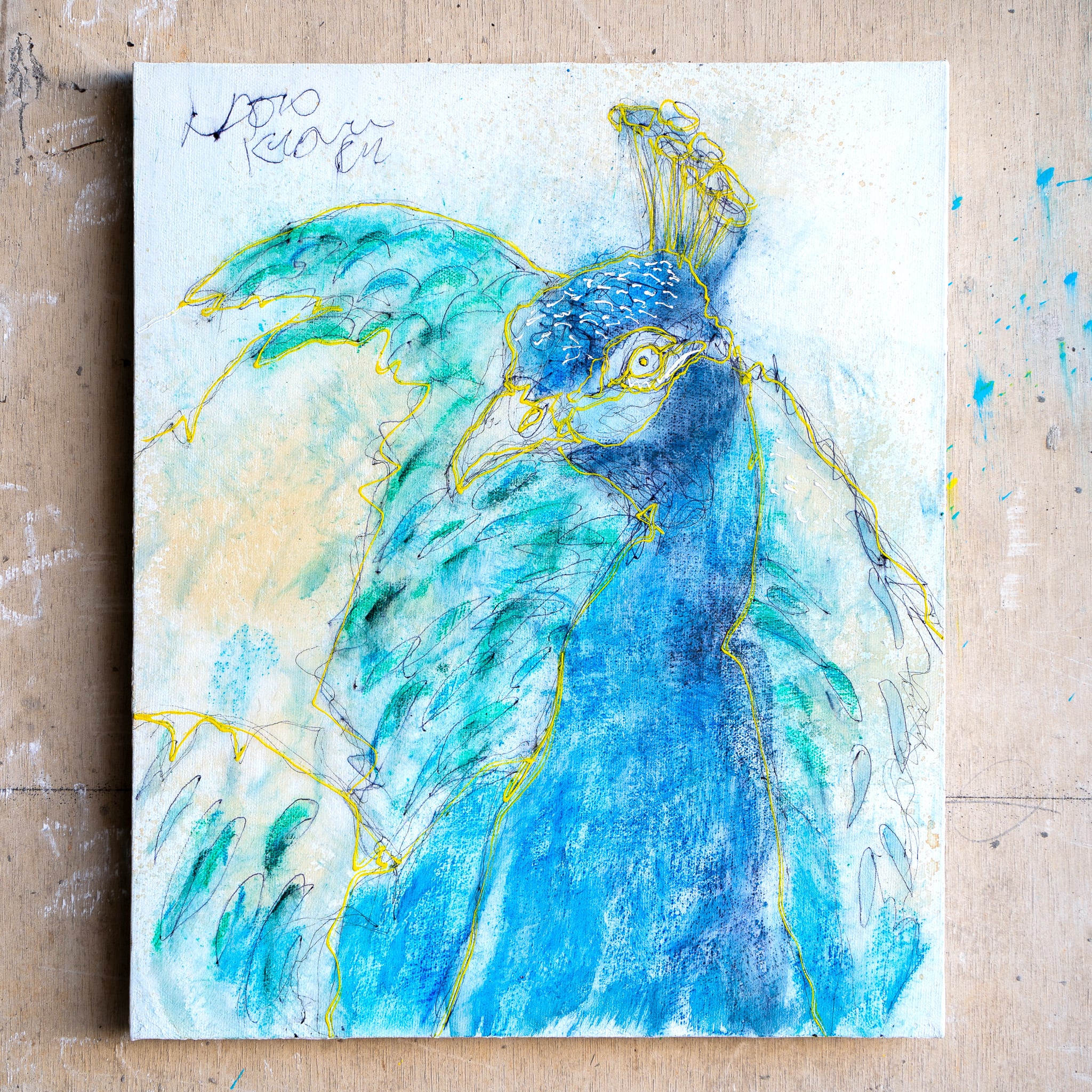 原画 F8 「26618 君の涙、分けてほしい孔雀」 | NAOTO KITAMURA ONLINE