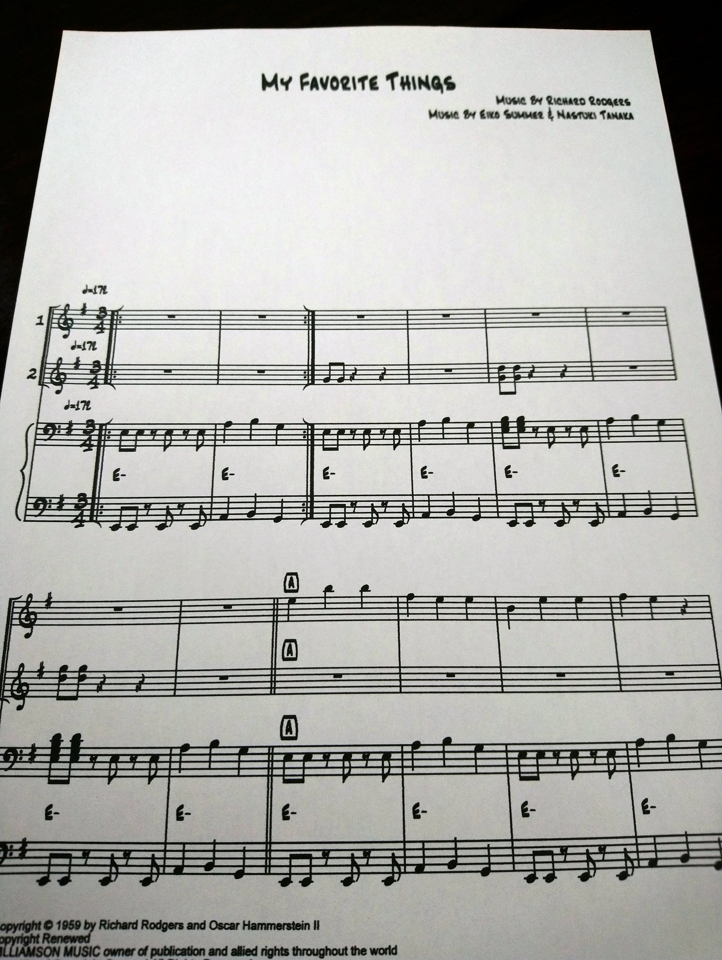 トリオ楽譜 ④私のお気に入り my favorite things | flutescore