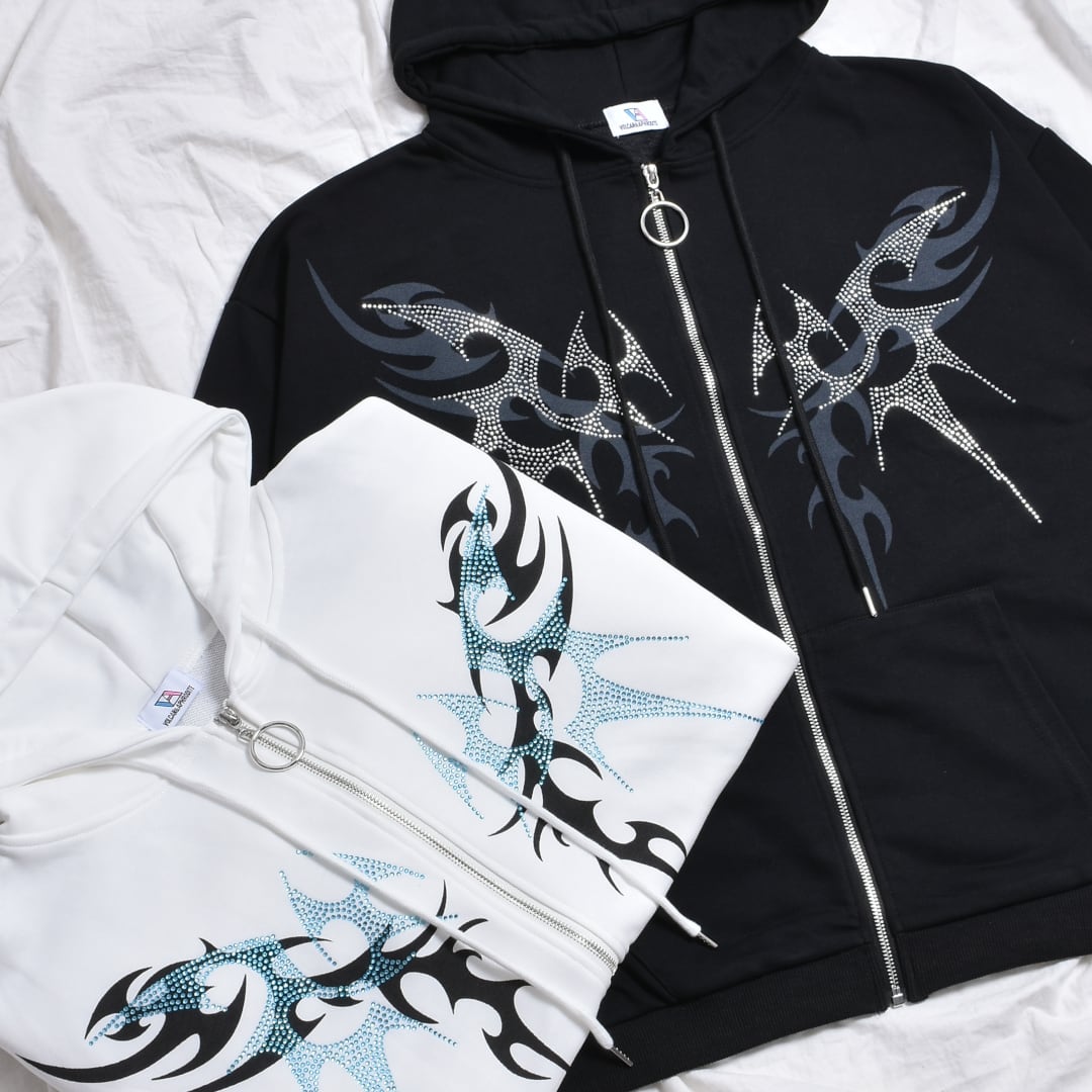 ラインストーン トライバルZIPパーカー | VOLCAN&APHRODITE