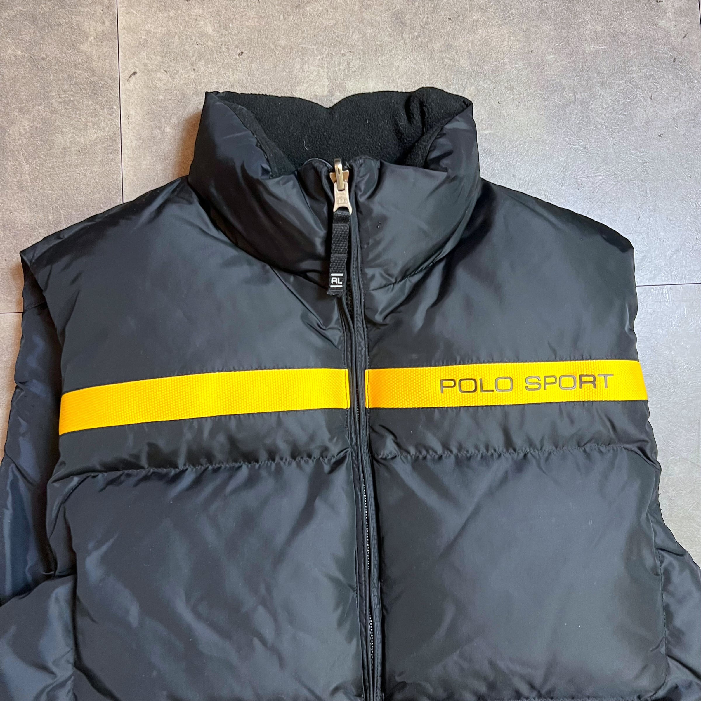 90's POLO Sport reversible Down Vest In POLO Black L / ポロ