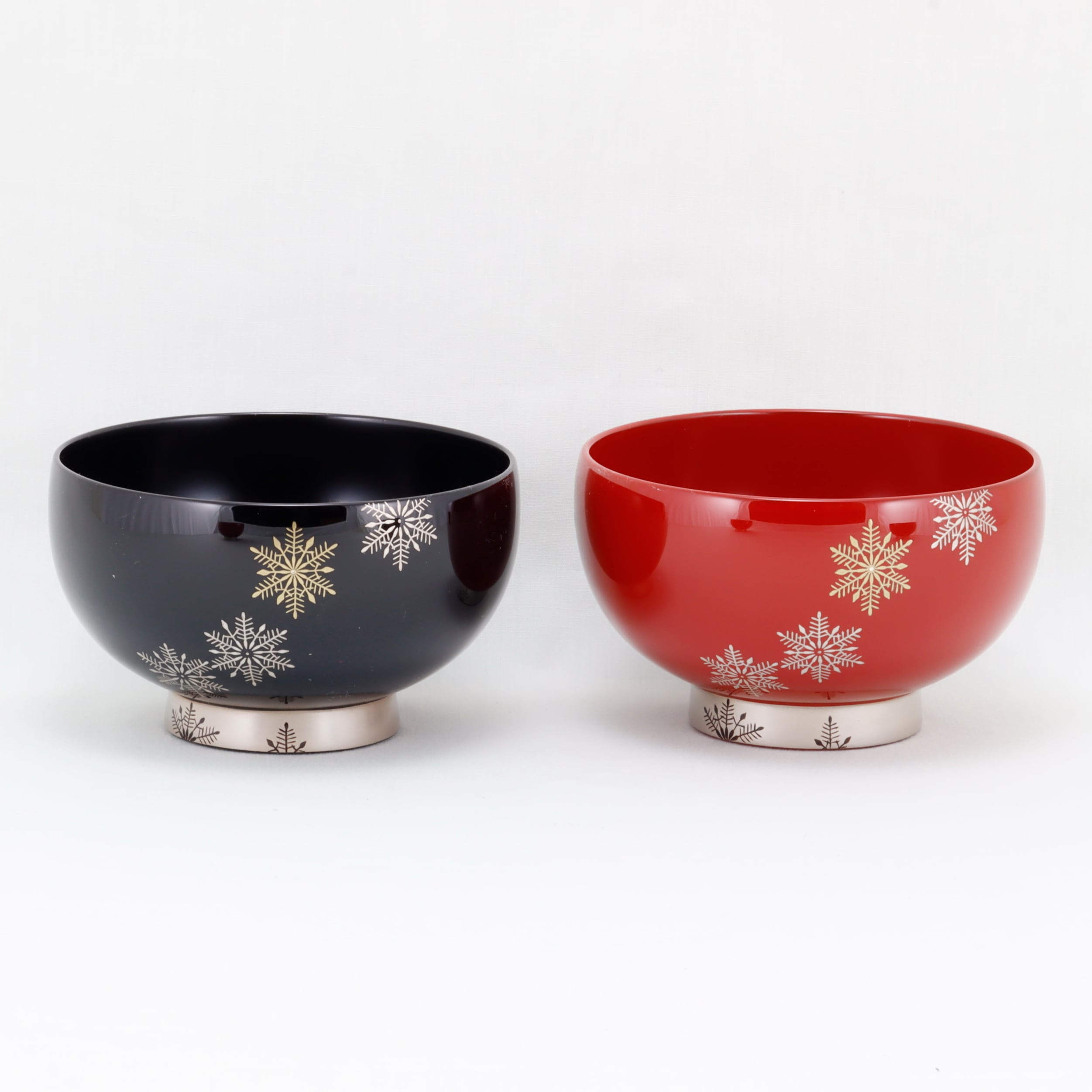 9 輪島塗 夫婦汁椀／スノークリスタル蒔絵／ペア | 輪島塗 加藤漆器店