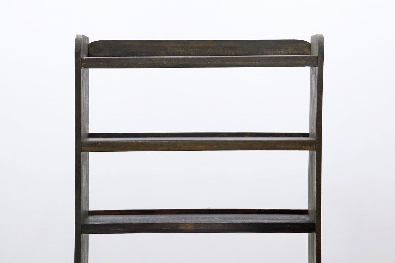 沼津店】 レトロ ラワン 無垢材 本棚 シェルフ 飾り棚 食器棚