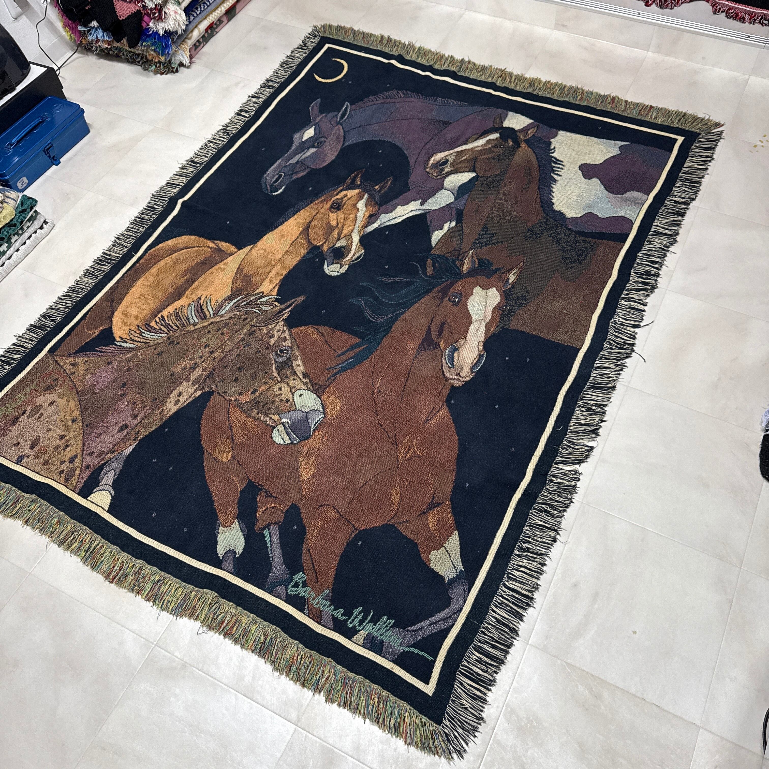 メキシカン サンダーバード マルチカバー ソファーカバー ラグ 210x114