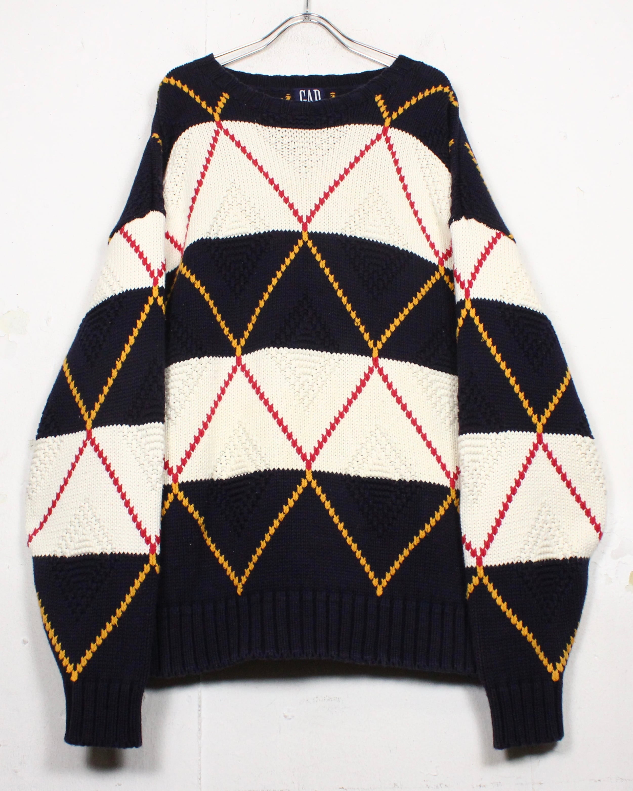 Caka act2】“OLD GAP” Cotton Argyle Knit Sweater | Caka(カカ