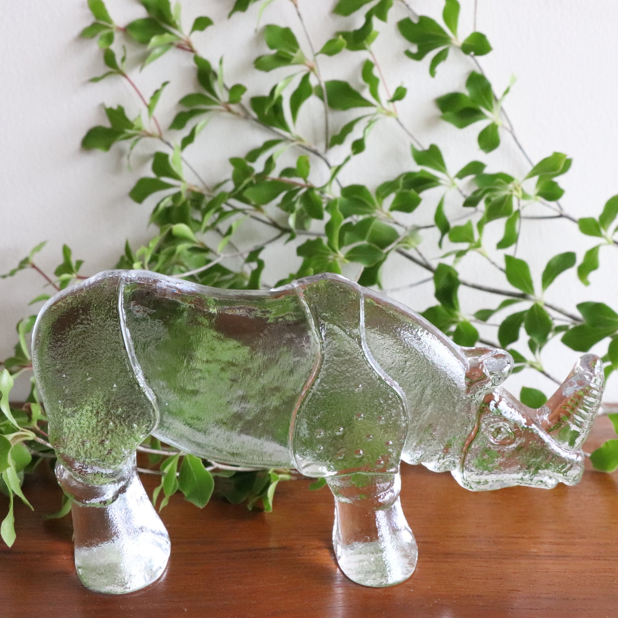 c4585】サイのオブジェ / Zoo [Kosta Boda / Sweden］ | 北欧