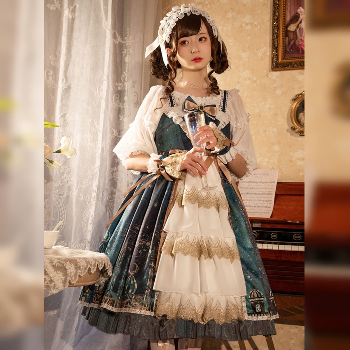エレガントグリーンロリータJSK：ブラウス | Maiden's Rêve