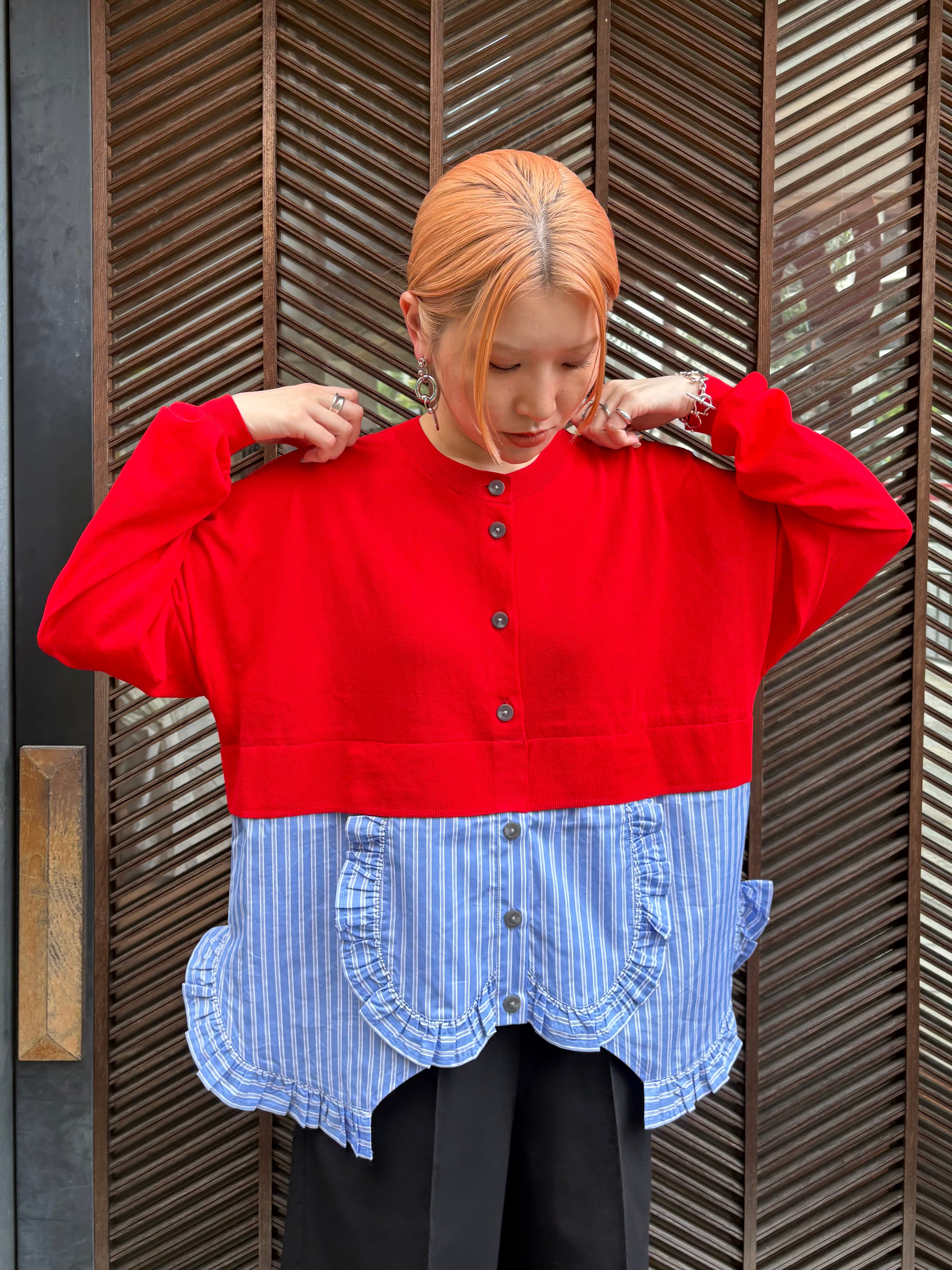 25AW】ENFOLD エンフォルド / FRILL-BOTTOM CARDIGAN / カーディガン