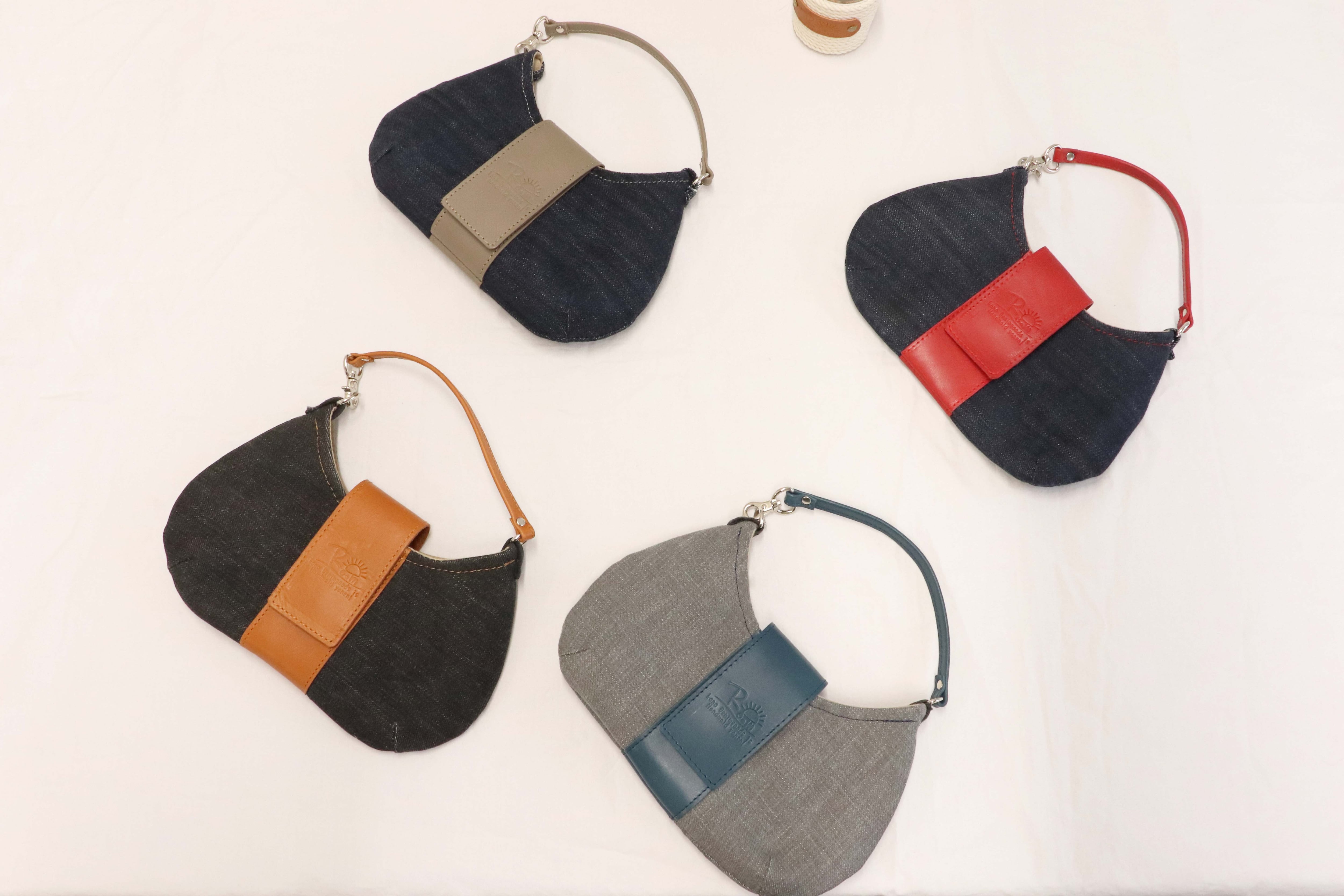 三日月型ミニバッグ カラバリ デニム 本革 | リム｜デニム・バッグ