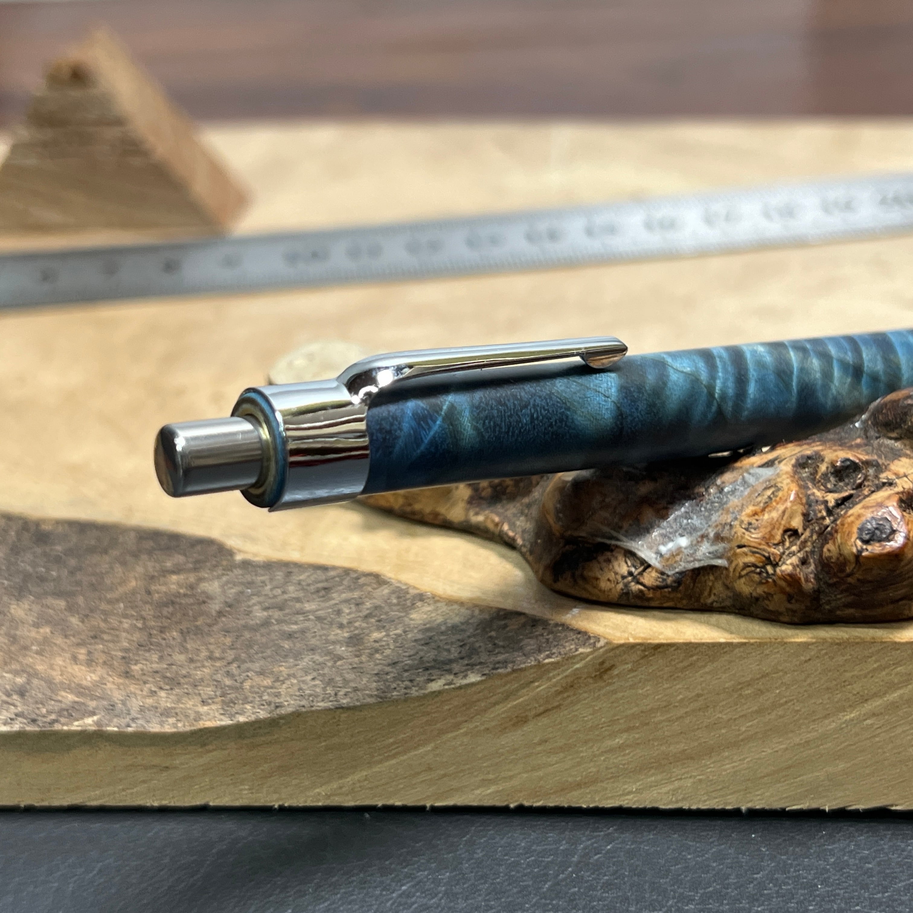 178栃トラ杢スタビ 木製シャーペン 最強低重心 ステンレス | handwood