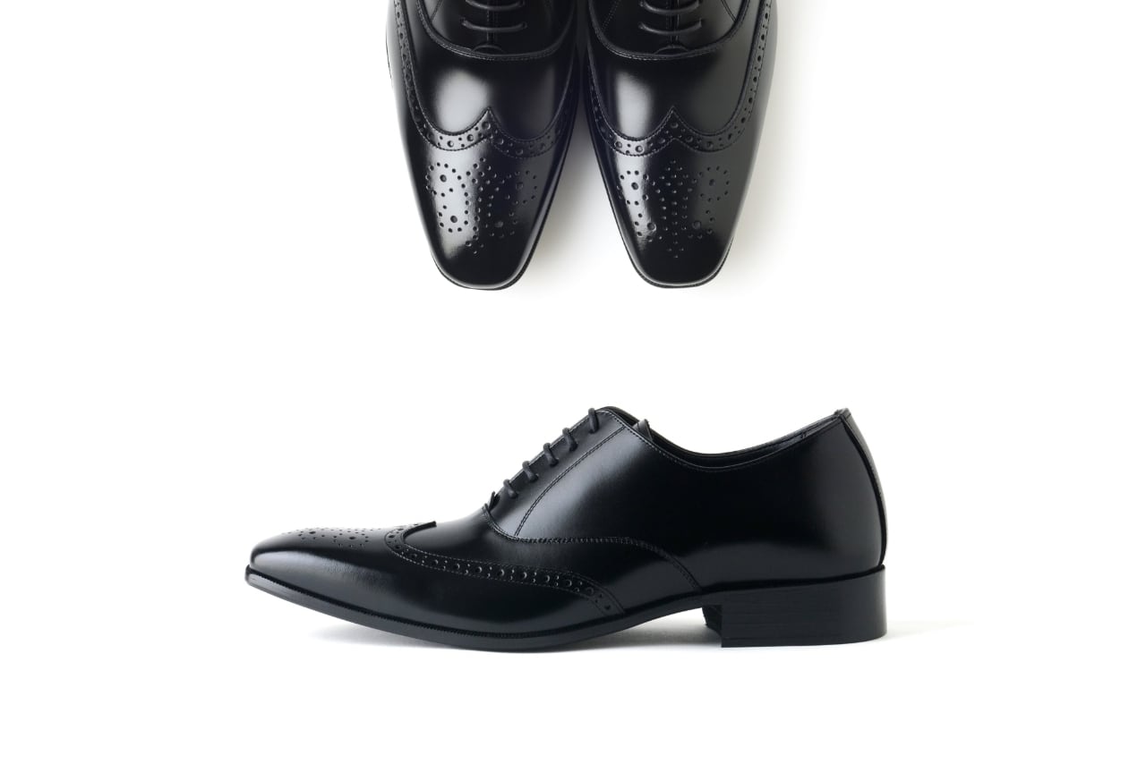 6cmUP シークレットシューズ〉ウイングチップ／黒 | 6cmアップのメンズ