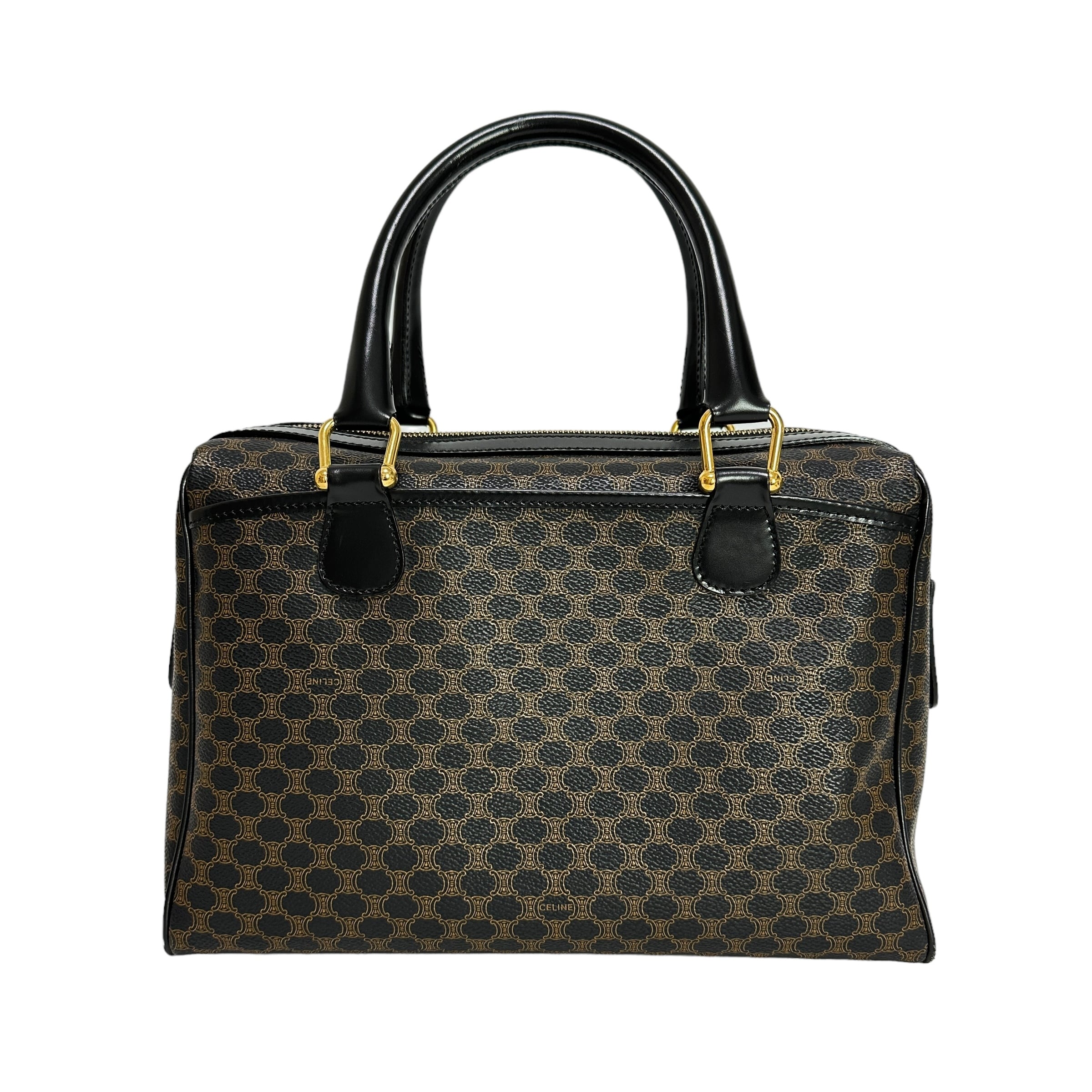 CELINE セリーヌ マカダム柄 ボストンバッグ ブラック 6257-202203 | rean