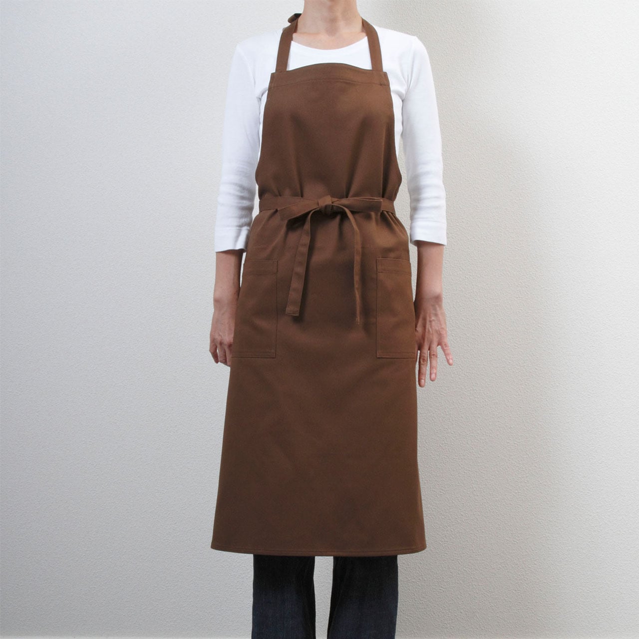 撥水エプロン フルエプロン ブラウン 首紐調節カン付き | ビーズワーキング