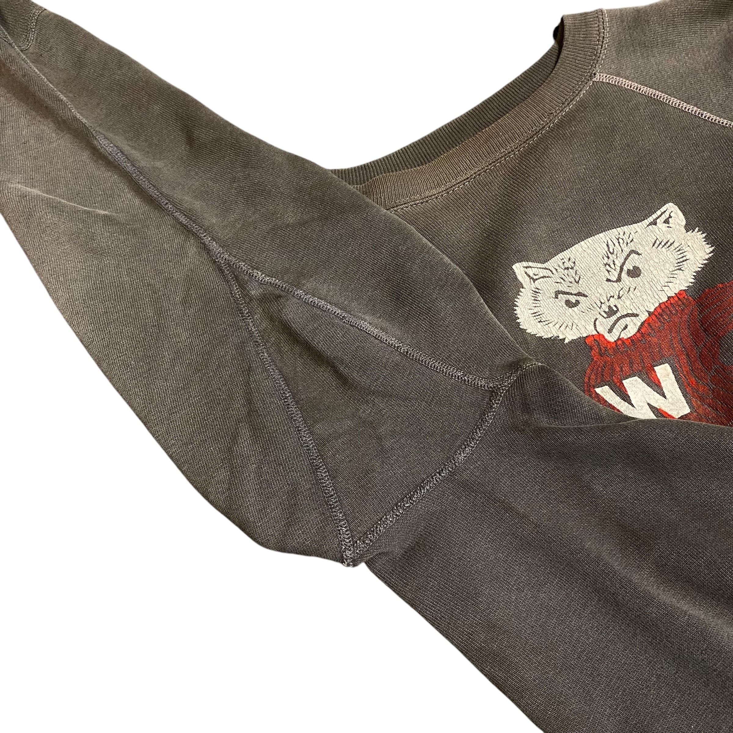 60s Wisconsin ウィスコンシン カラーフロッキー スウェット ブラック