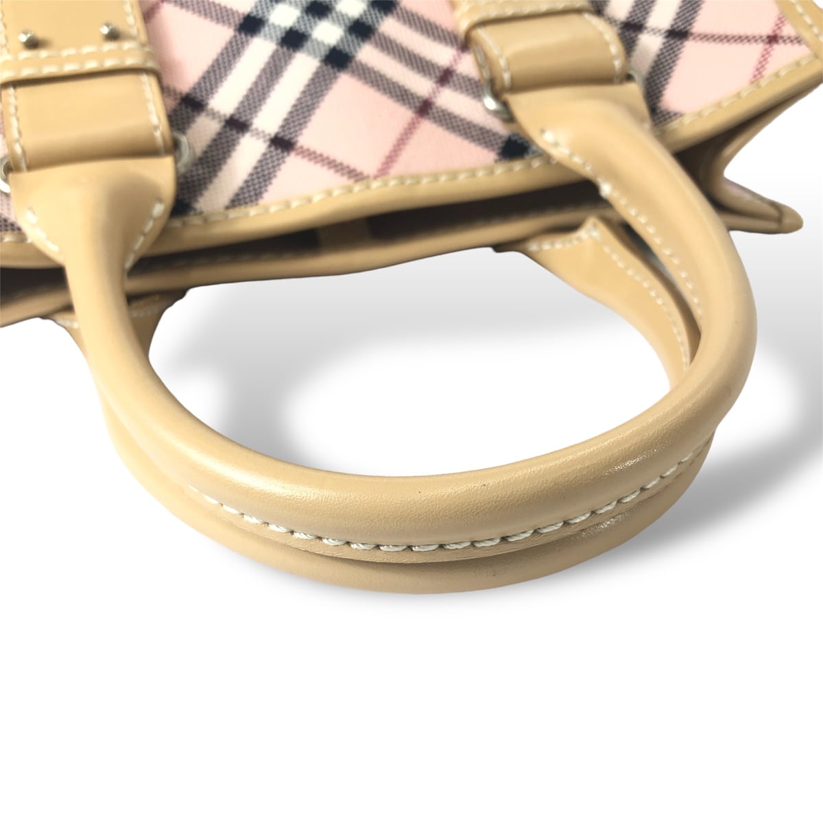 中古】 バーバリー ハンドバッグ ノバチェック ブルーレーベル ピンク