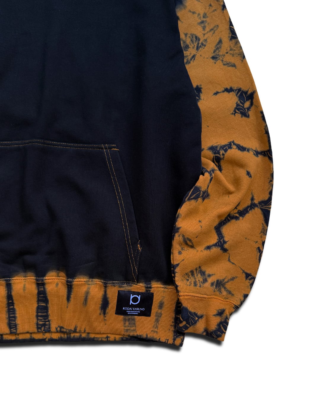 数量限定販売】黒染めタイダイスウェットプルオーバーパーカー TIGER