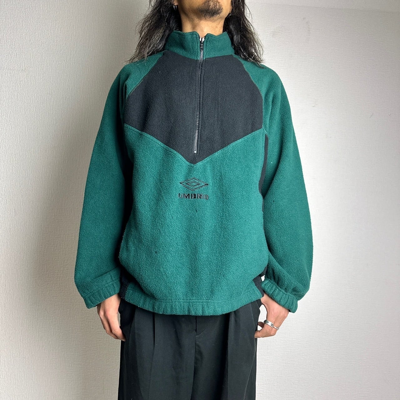 90's~ “UMBRO” Fleece Pullover SIZE XL アンブロ ハーフジップ