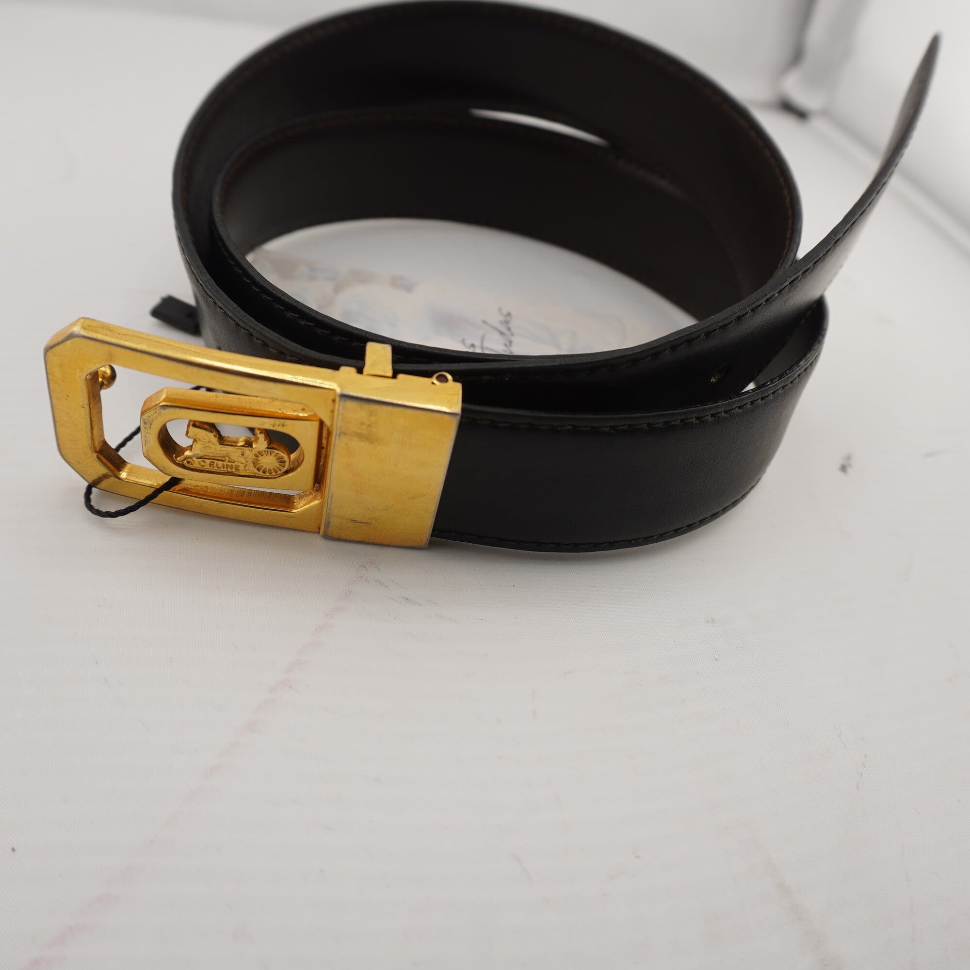 CELINE】セリーヌ 馬車柄ロゴベルト | ブランド古着屋 Jesus Judas