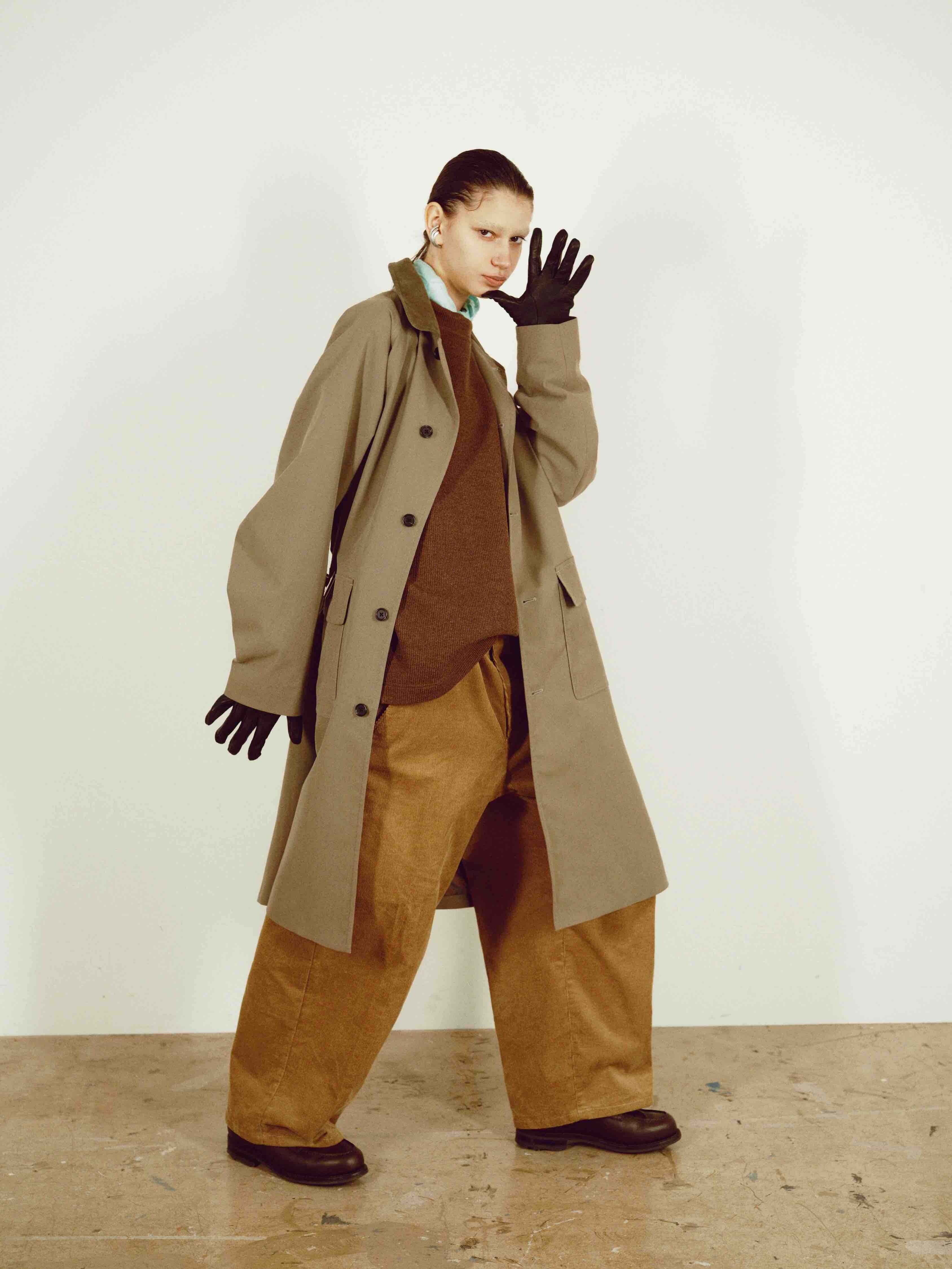 PE TWILL BAL COLLAR COAT / PEツイルバルカラーコート (KHAKI) | KICS