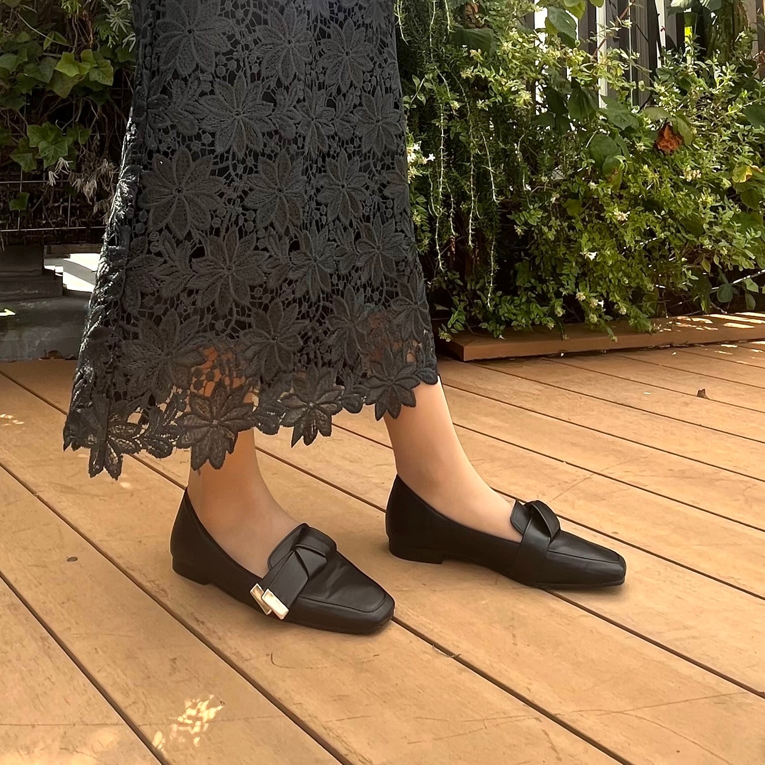 ハーフノットリボンパンプス | lazyswan