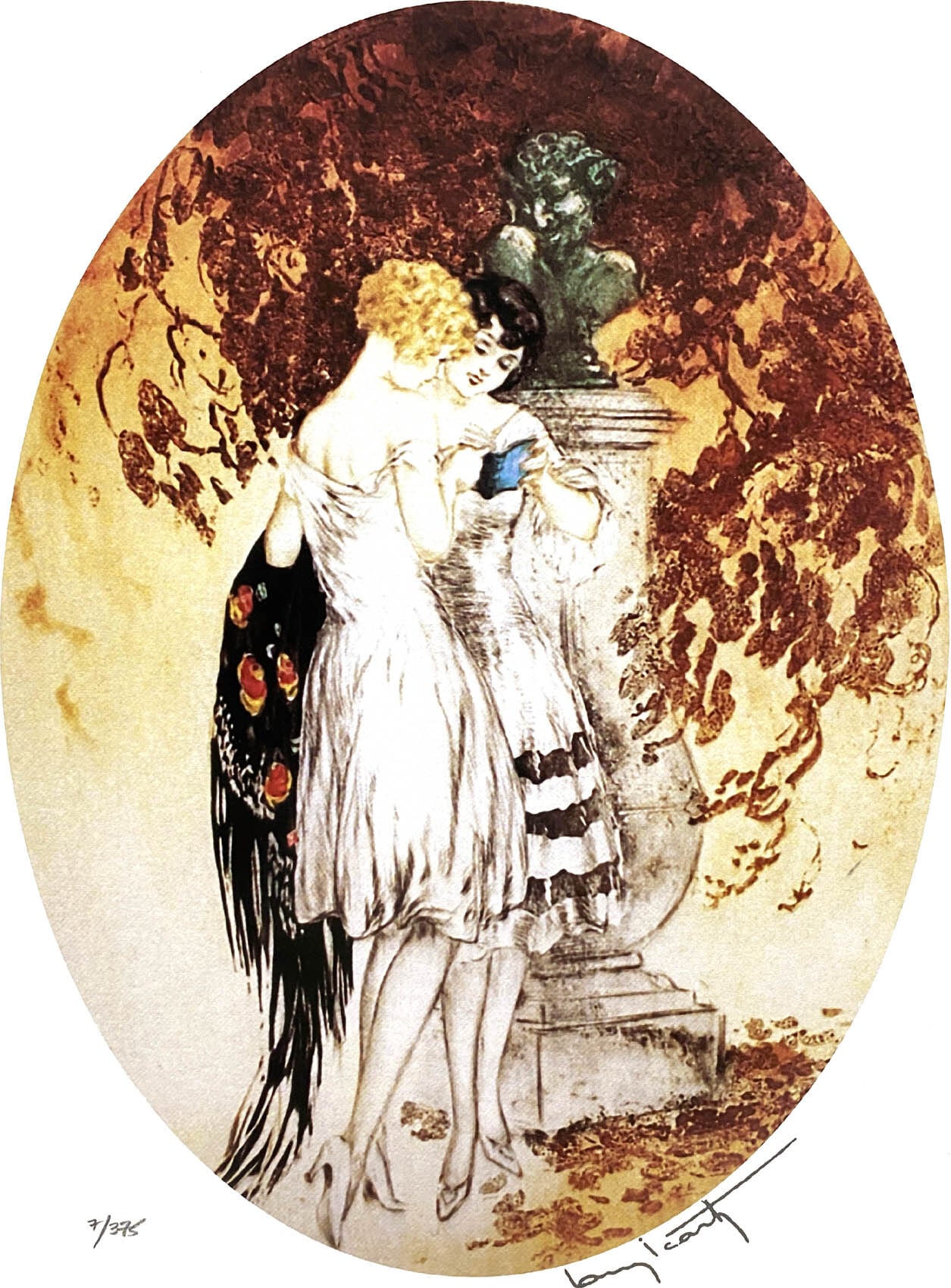 ルイ イカール「ルック」額縁4色選択可能 作品証明書 展示用フック