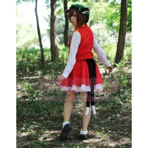 K2152b 東方project東方妖々夢風 八雲橙 風 衣装+帽子+耳+尾+ウィッグ