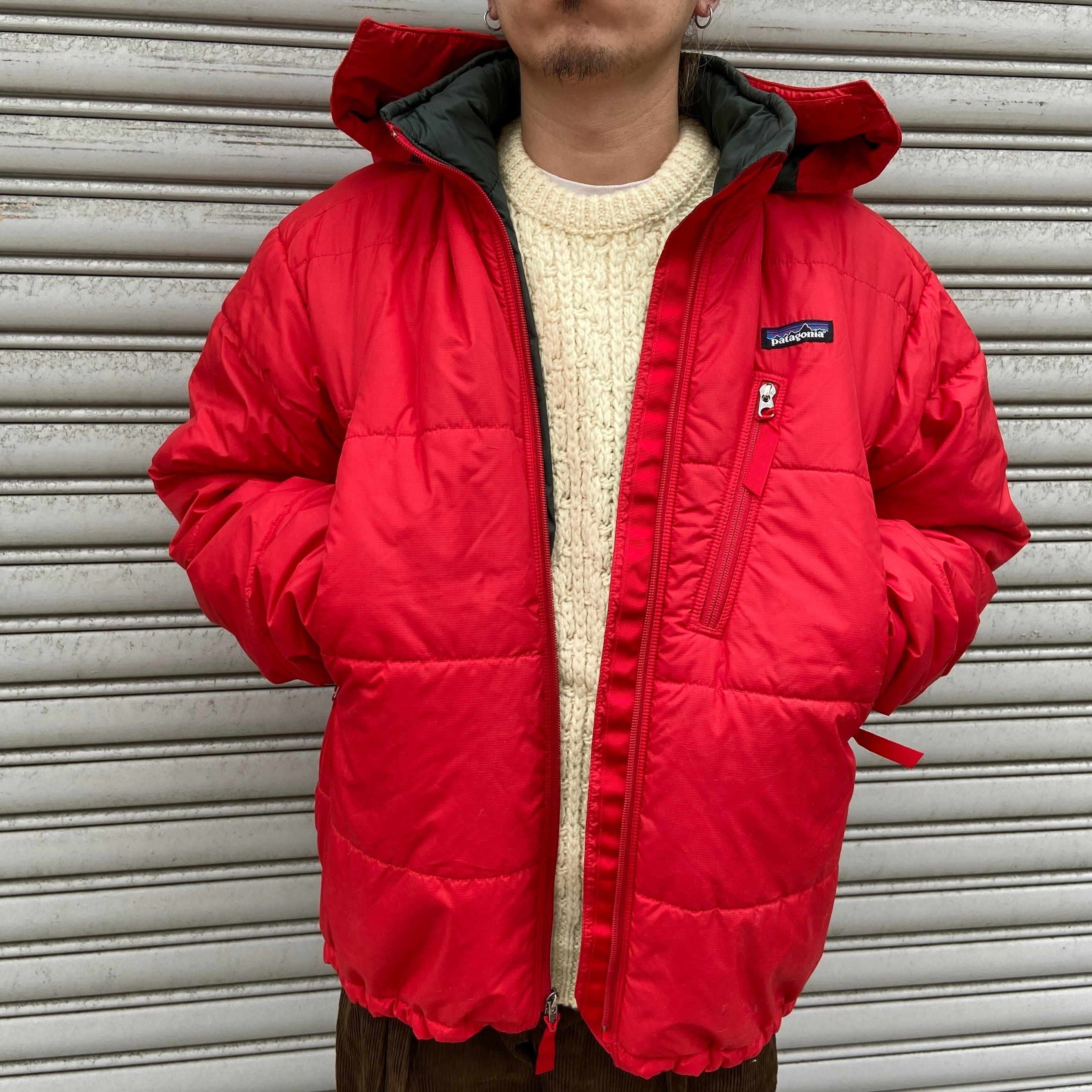 Patagonia パフジャケット メンズM 2001年製 赤 中綿ジャケット | 古着
