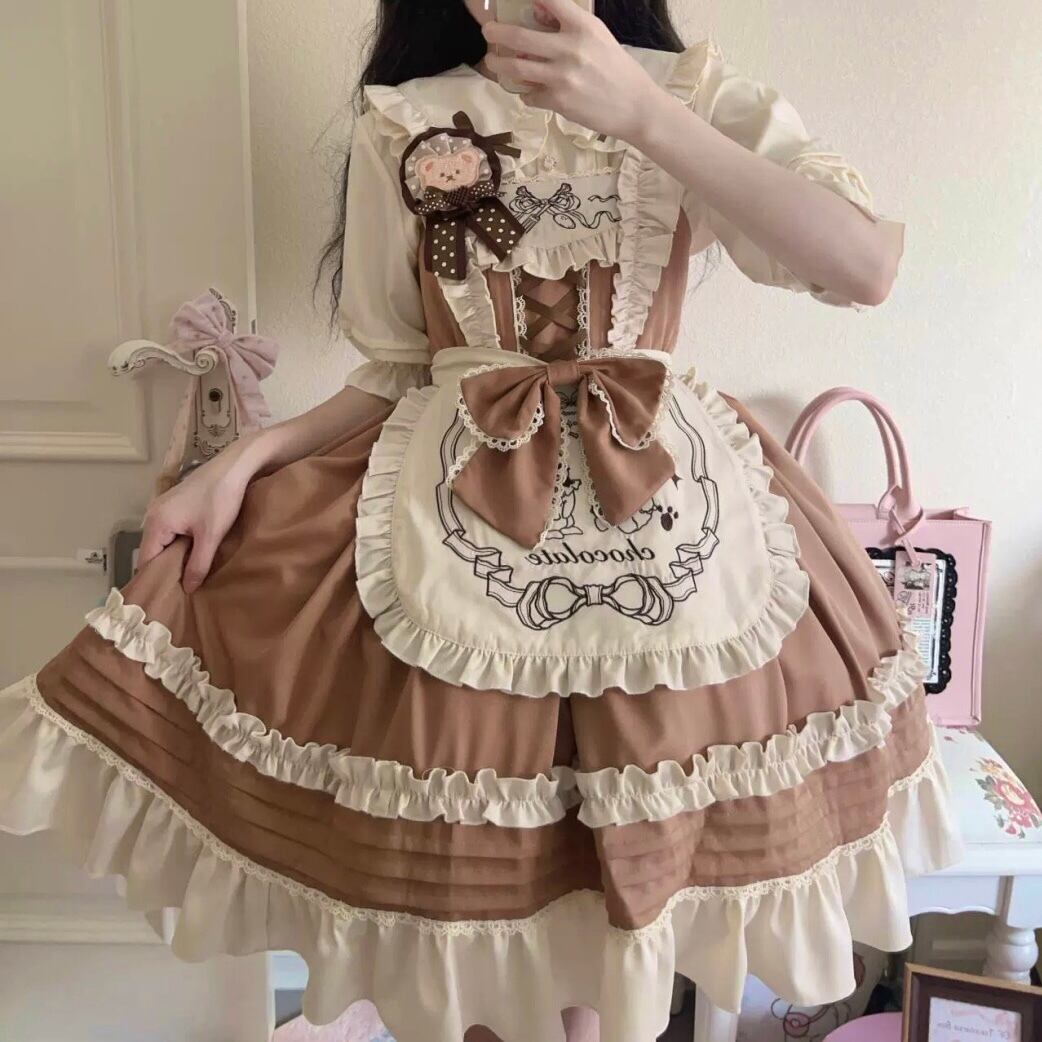 ロリータ ジャンスカ メルヘン エプロン リボン セット 3color | ChouChou