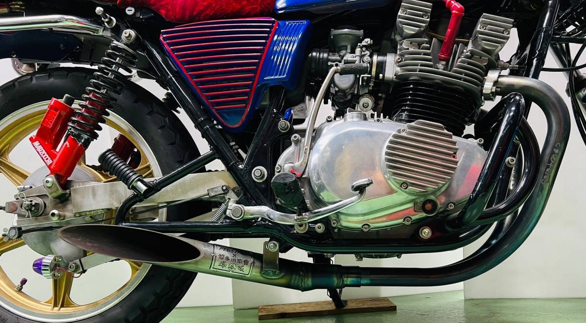 GS400 番長コラボ オリジナルマフラー 爆吸管 耐熱ブラック塗装 コラボ