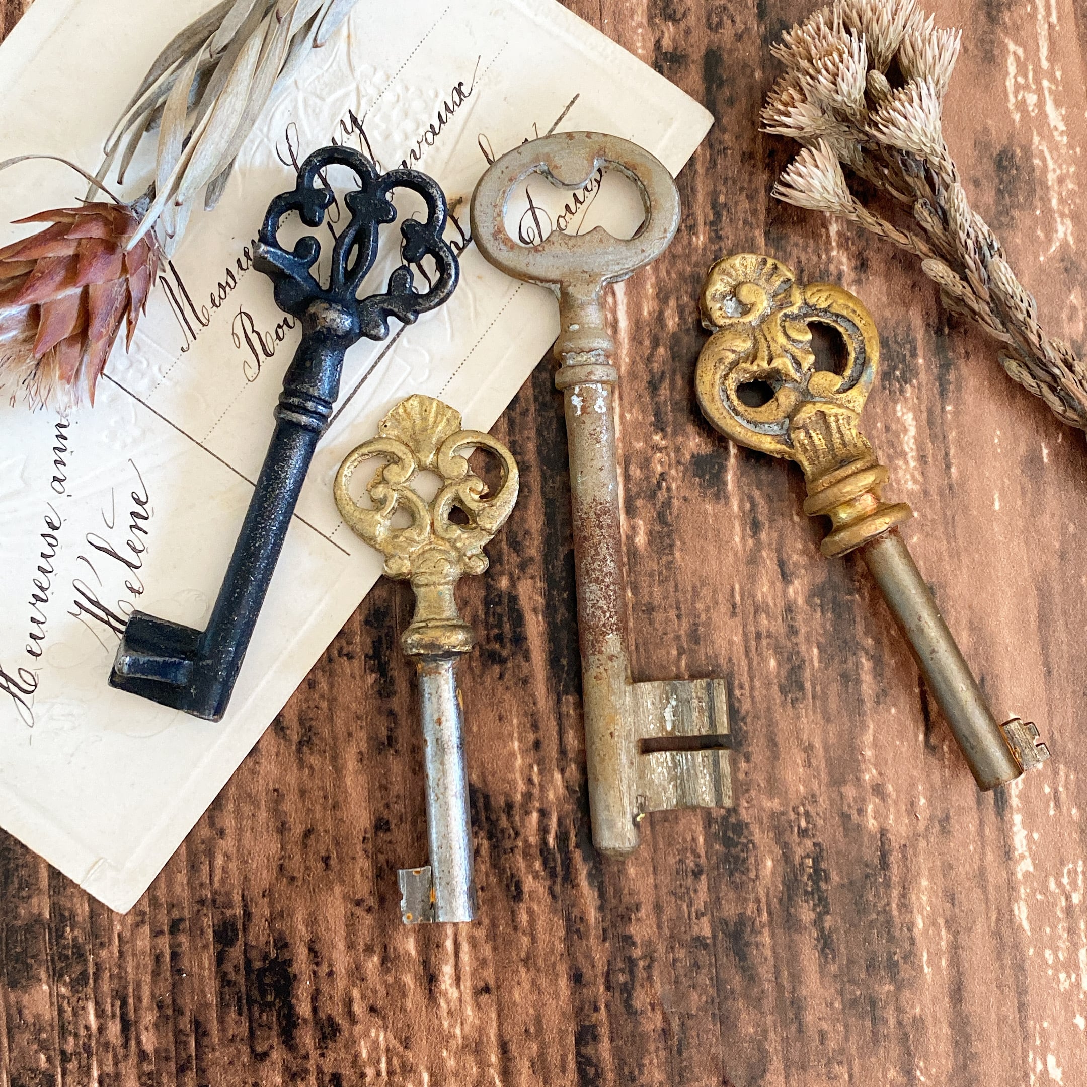 フランスアンティーク 19世紀のカーテン ギンガムチェック 希少な古裂