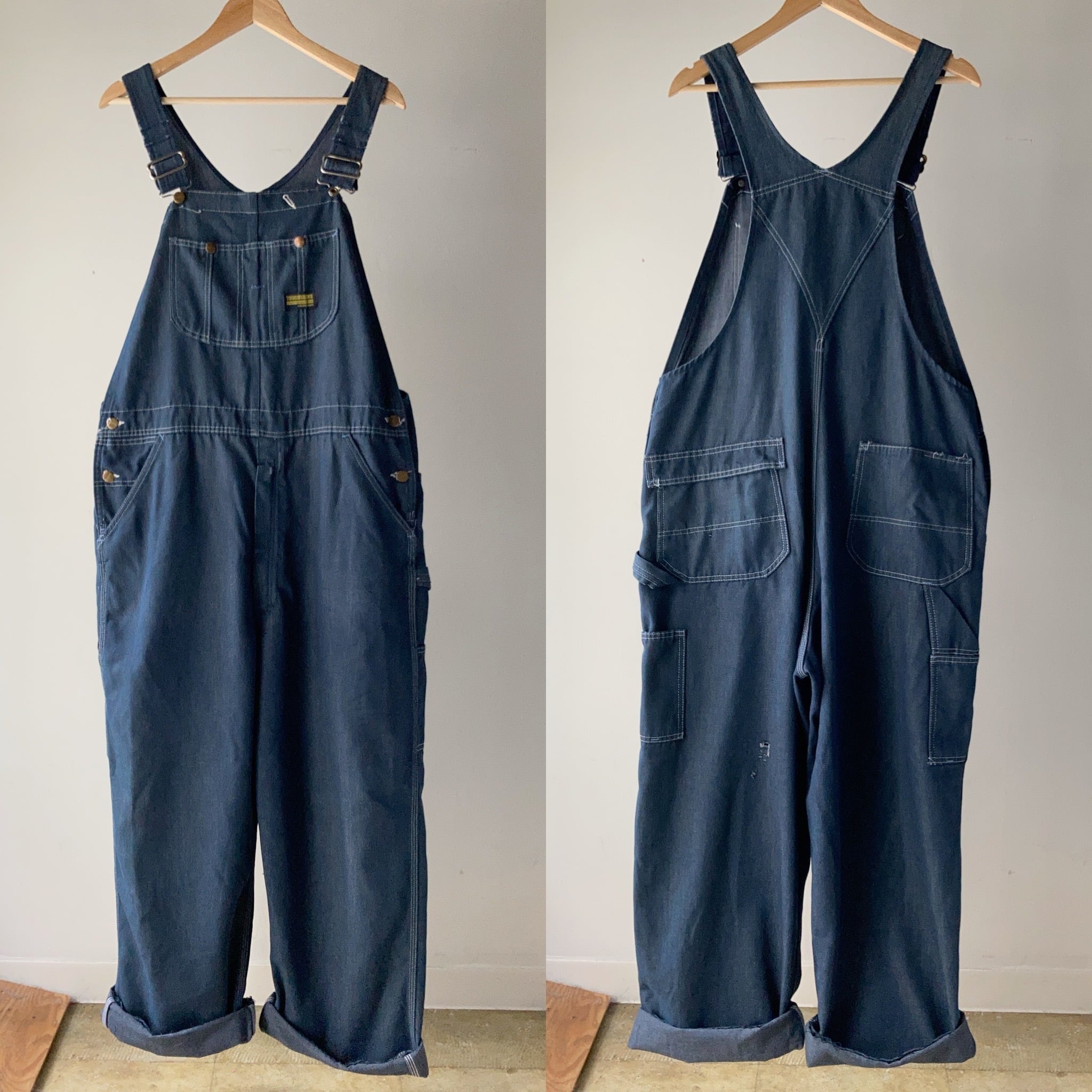 70's~80's Sears TOUGH SKINS デニムオーバーオール濃紺【0618A43