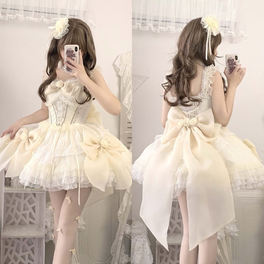 SEASONZ ふわふわ アイドル衣装 ロリィタドレス ホワイトロリィタ