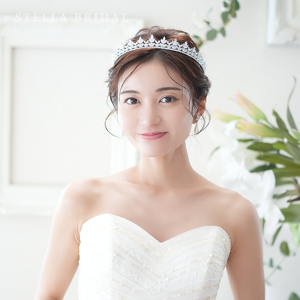 キュービックジルコニア ウェディングジュエリー ティアラ エヴァンII