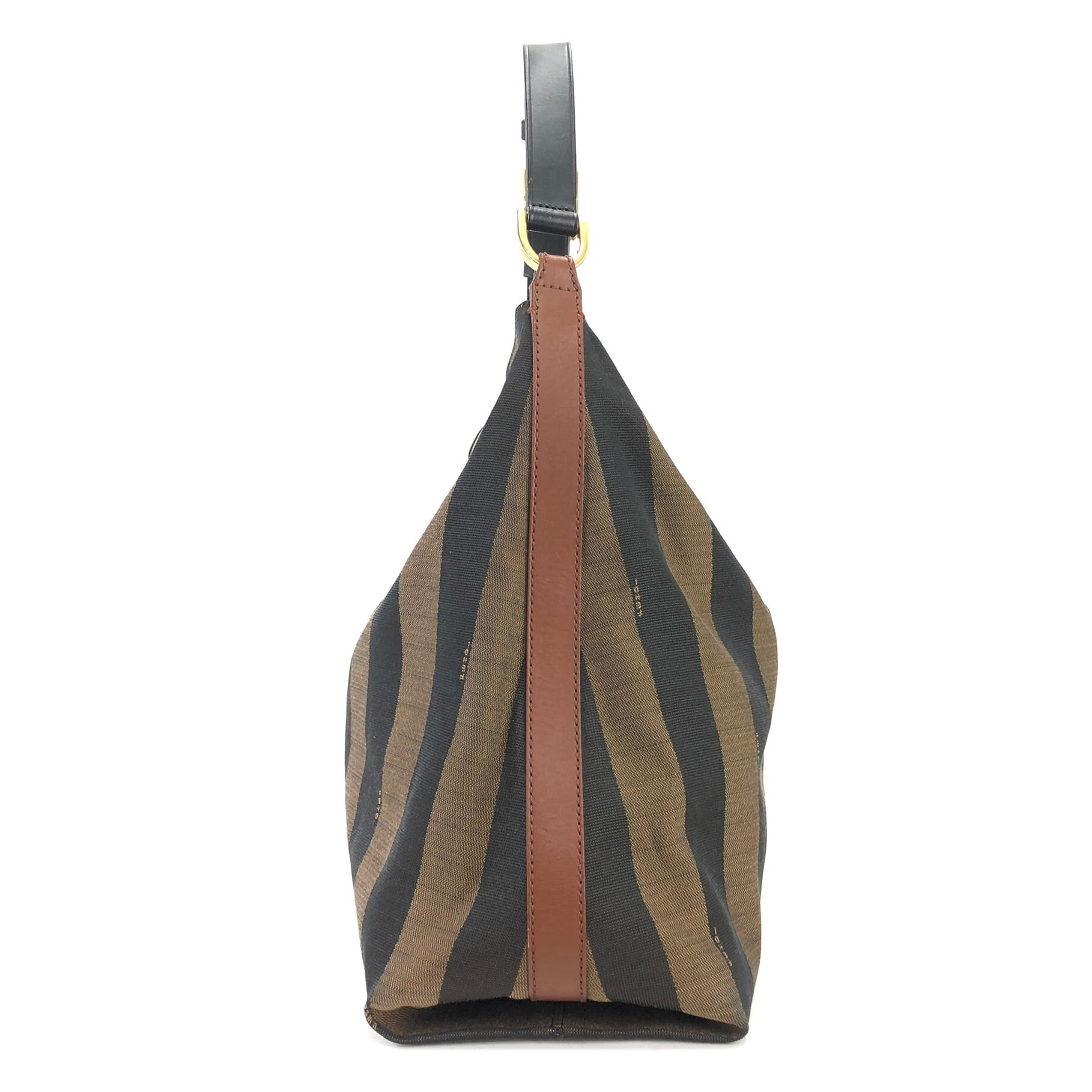 FENDI フェンディ ペカン柄 ジャガード×レザー ショルダーバッグ