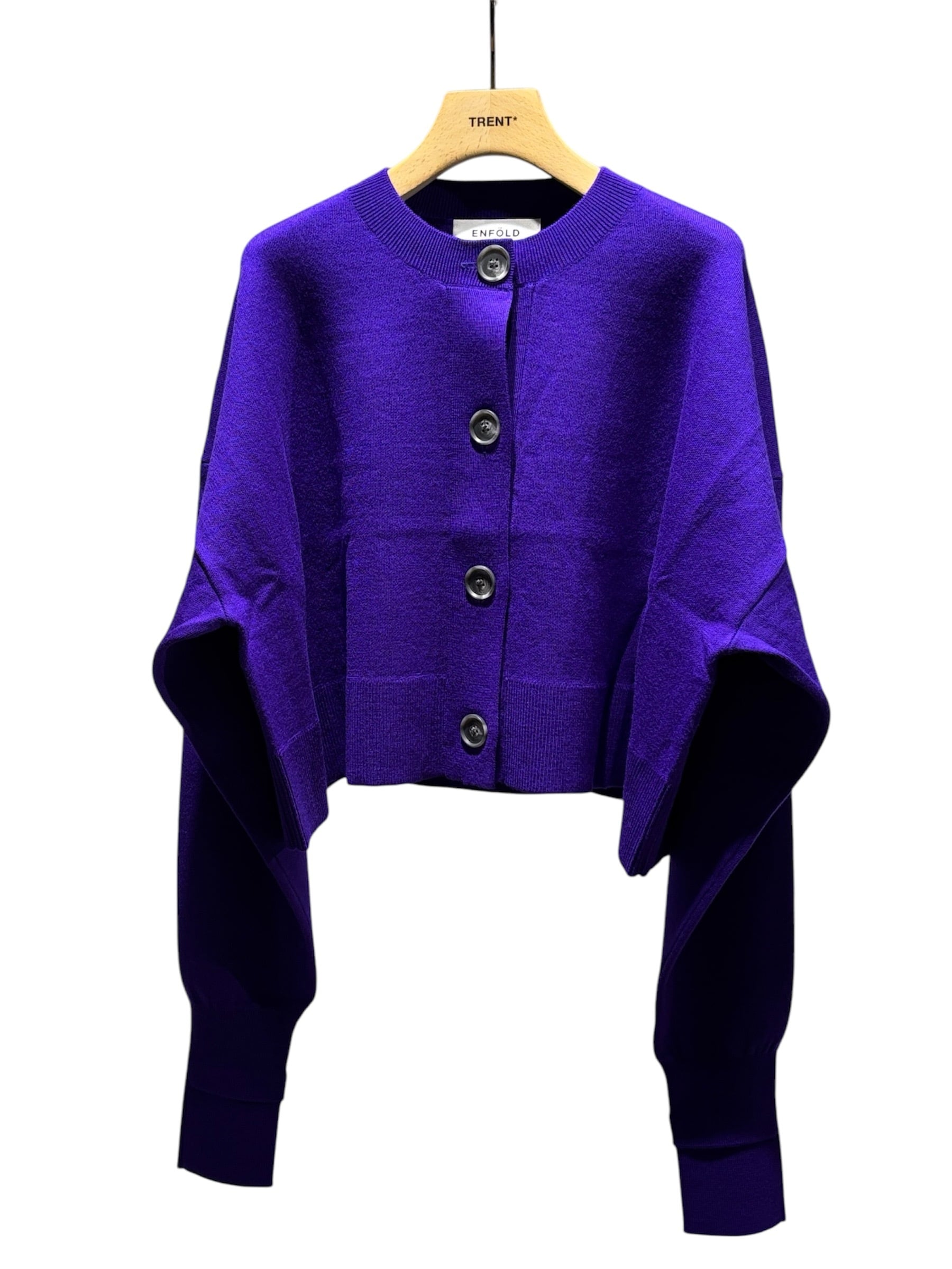25SS】ENFOLD エンフォルド / BIG-BUTTON SHORT-CARDIGAN