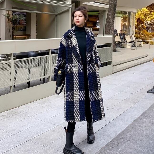 ボールドチェック チェスターコート ネイビーミックス CT00021 | Pay ID