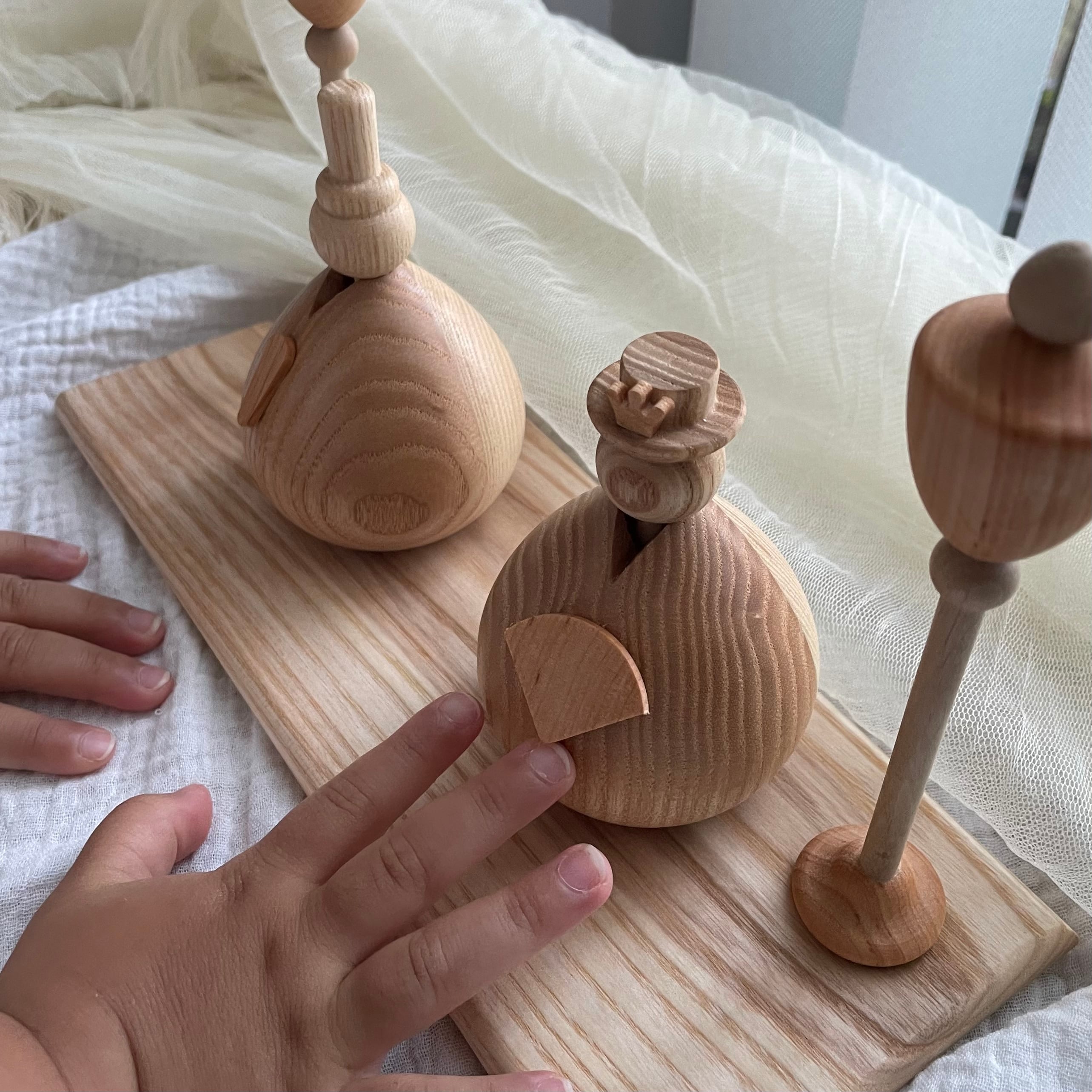 木製 雛人形 Type-A / 【2月末に発送】Wooden Hina Dolls お名前札