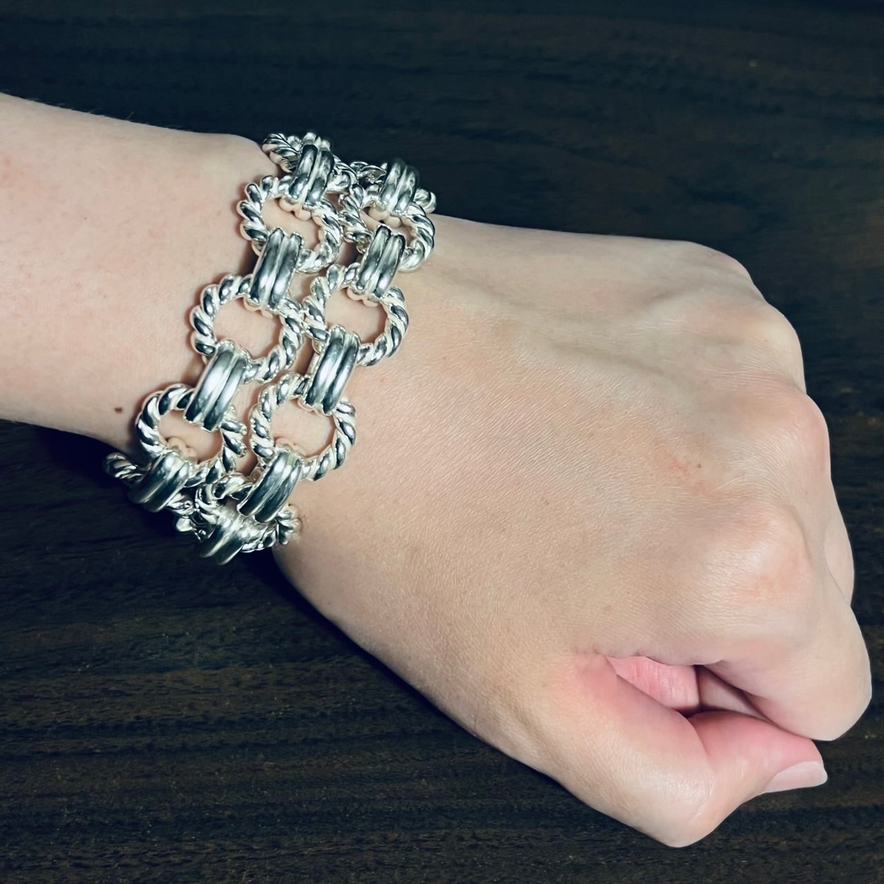 VINTAGE TIFFANY & CO. Twist Circle Link Necklace / W Bracelet