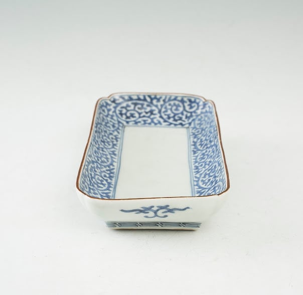 古伊万里 染付 蛸唐草 角皿 長皿 長方皿 四方皿 日本の美 江戸時代