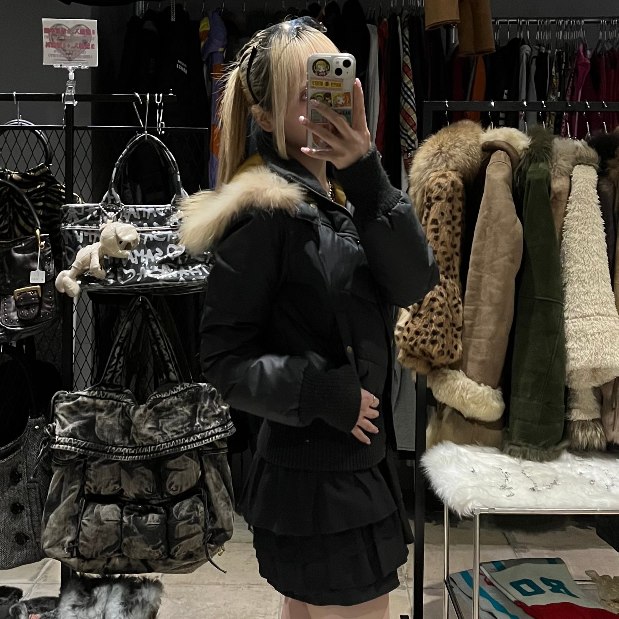 ショート丈 ファーダウンジャケット y2k | 古着屋 PINK