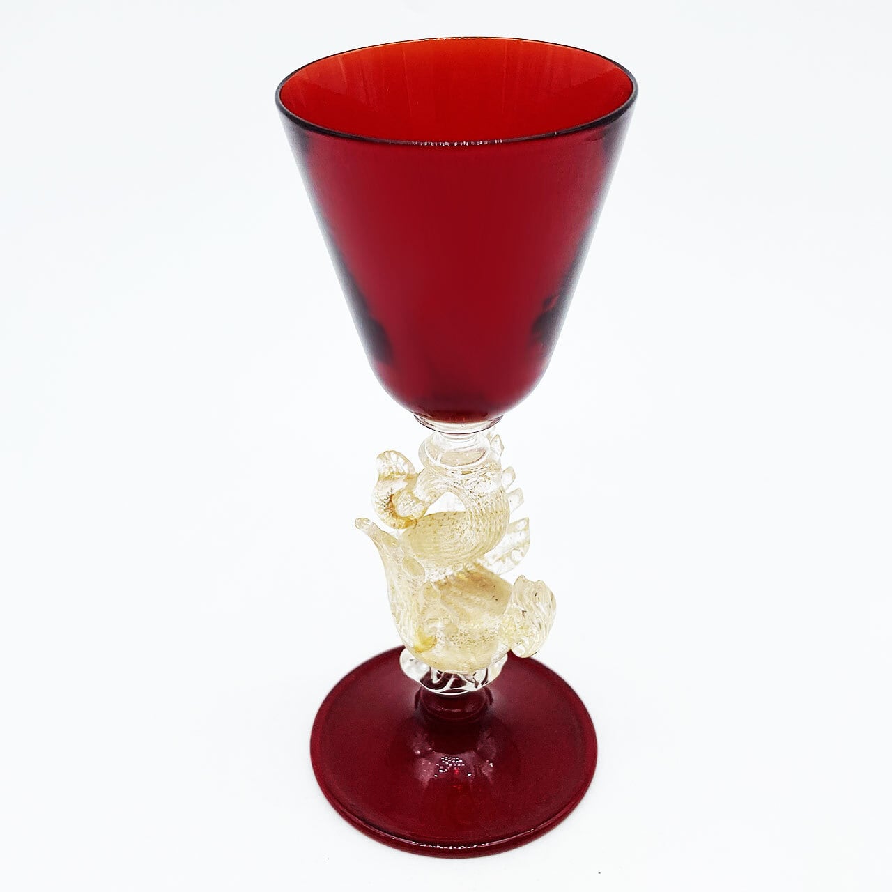 イタリア製 MADE IN MURANO赤色 男女 ヴェネツィアンガラス イタリア製