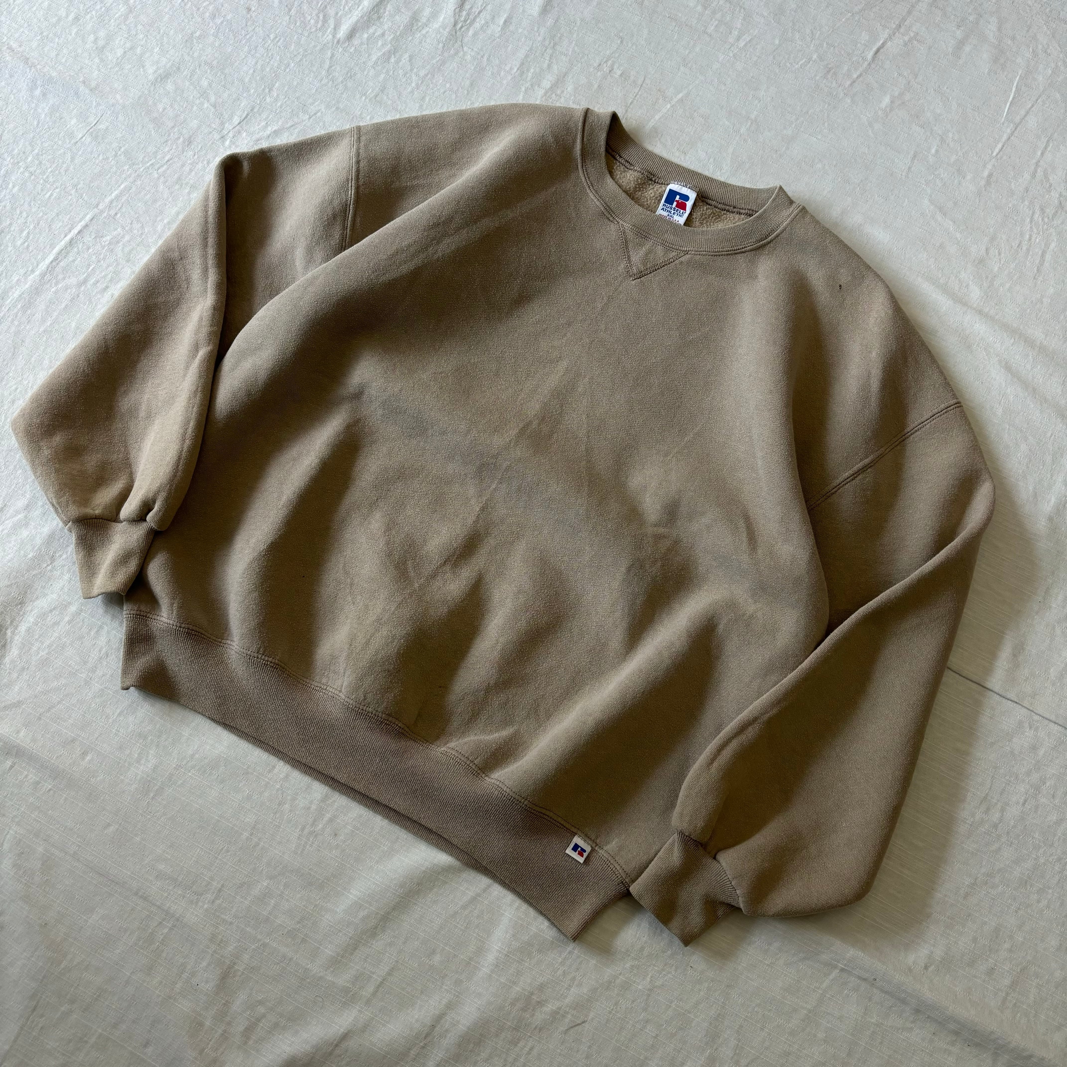 USA製 90's RUSSELL/ラッセル ブランクスウェット 無地スウェット 2XL