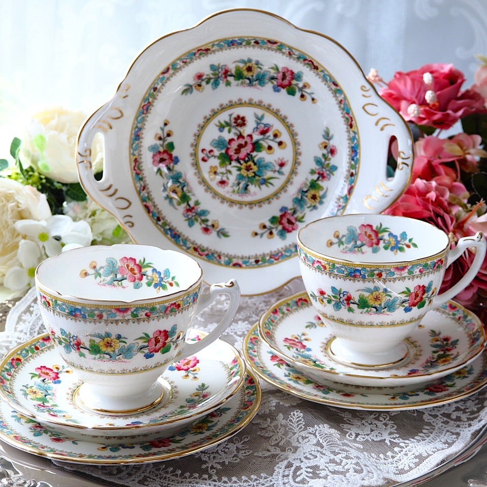 タロット20 審判 】英国コールポート製ミングローズ 極美品トリオ2客＋