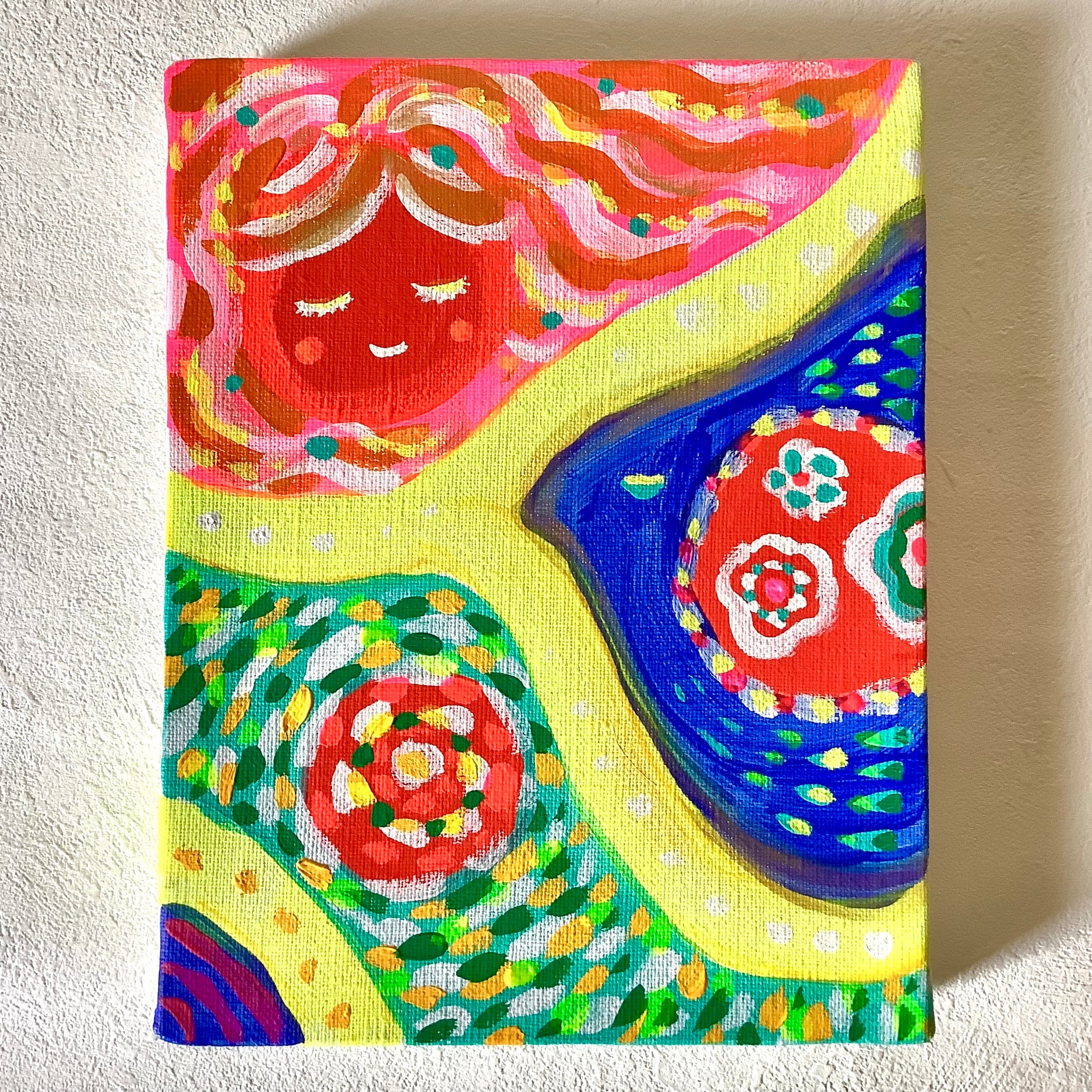 イラスト 原画 キャンバス アクリル絵の具 1点物 kikki 心のままに 18