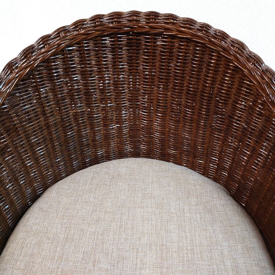 籐 ラタン 座椅子 フロアチェア ロータイプ クッション無地 インテリア