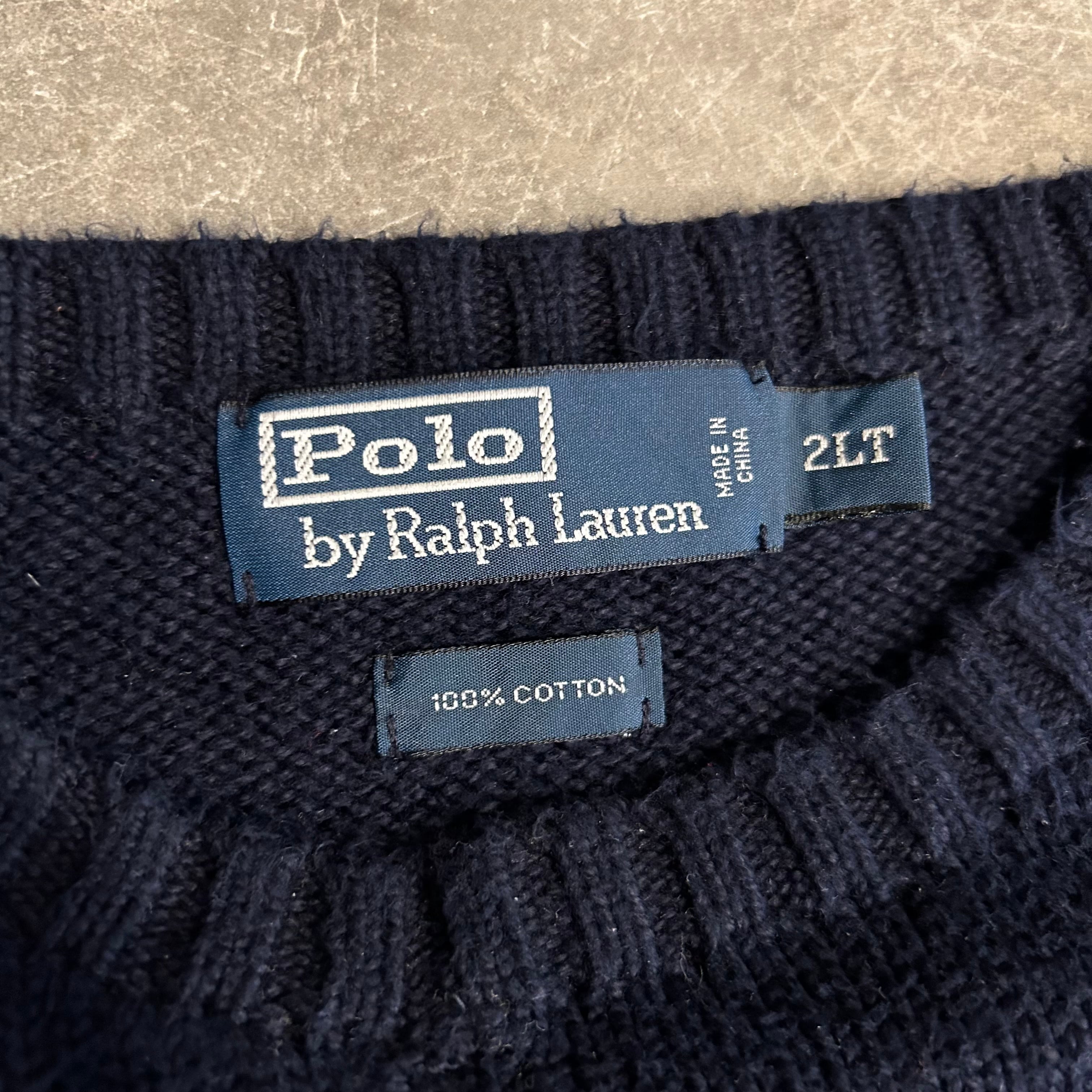 90s Polo Ralph Lauren No Pony Cotton Knit 2L / ポロ ラルフローレン
