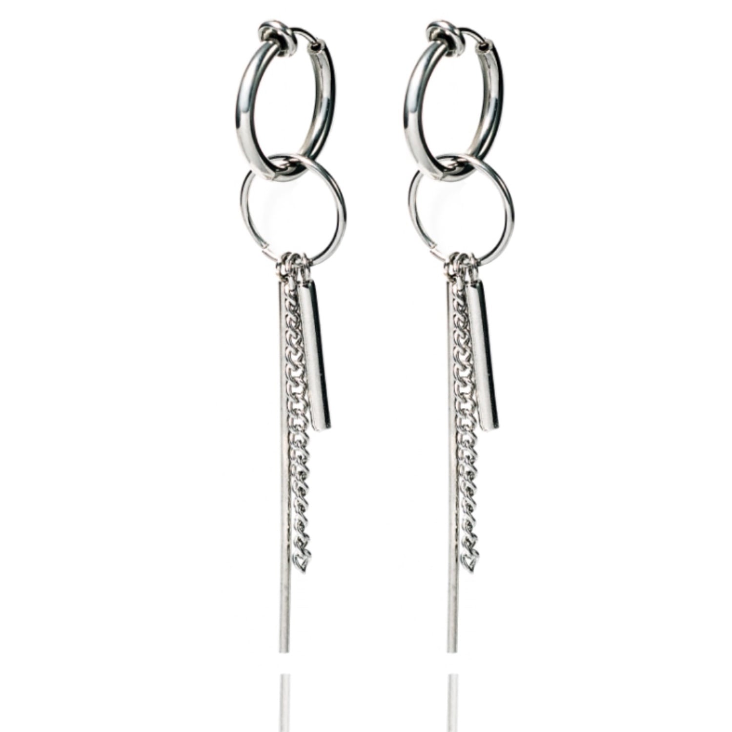 穴不要 フェイクピアス チェーン ステンレス 両耳セット 防弾少年団