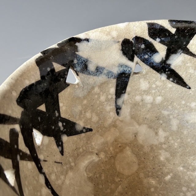 茶道具 乾山写 雪笹 菓子鉢 浅見安兵衛 共箱 大正 昭和 陶芸 京焼