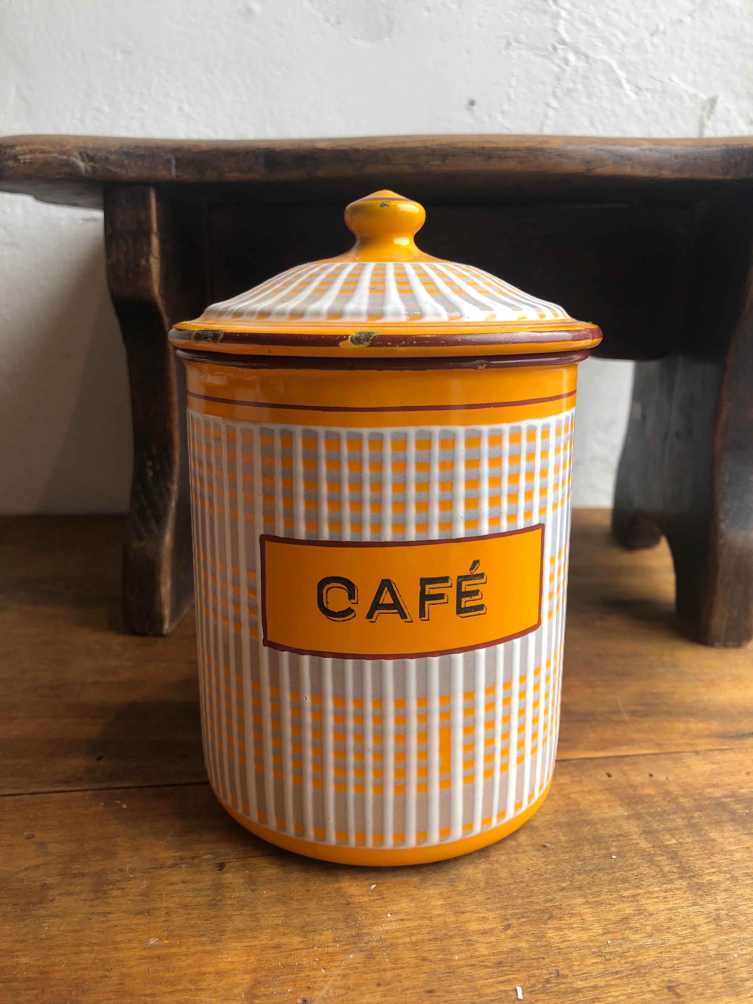 フランス B.B社 キャニスターセット ホーロー イエロー | Brocante de