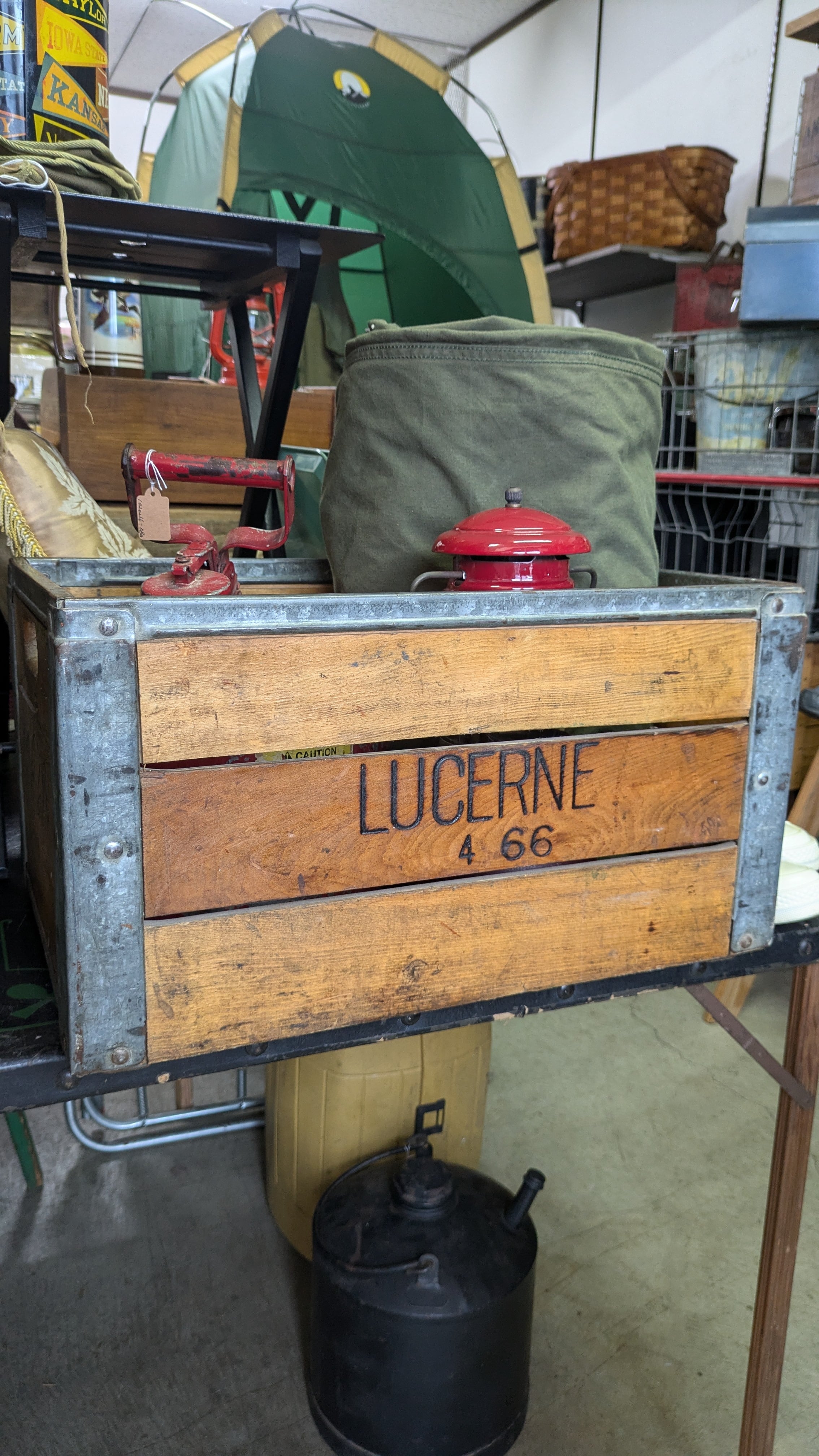 1960's Vintage LUCERNE MilkCrate WoodBox Antique ビンテージ ミルク